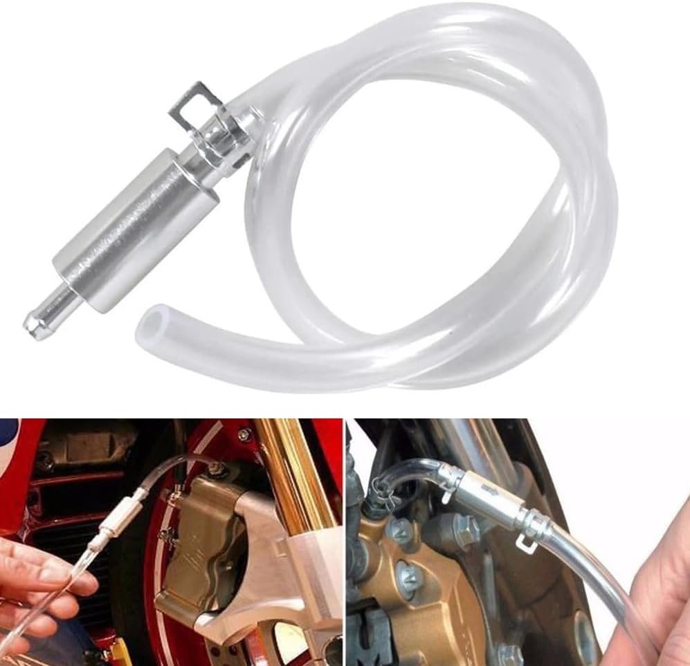 XINYUICEAN 1Pcs Brake Bleeder Hose, Motorcycle Brake Bleeder Kit with Nozzle Cap & Clamp, One Way Check Valve Tube Bleeding Tools for Hydraulic System Bleeding, Car Clutch Fluid Replacement Hose image number 5