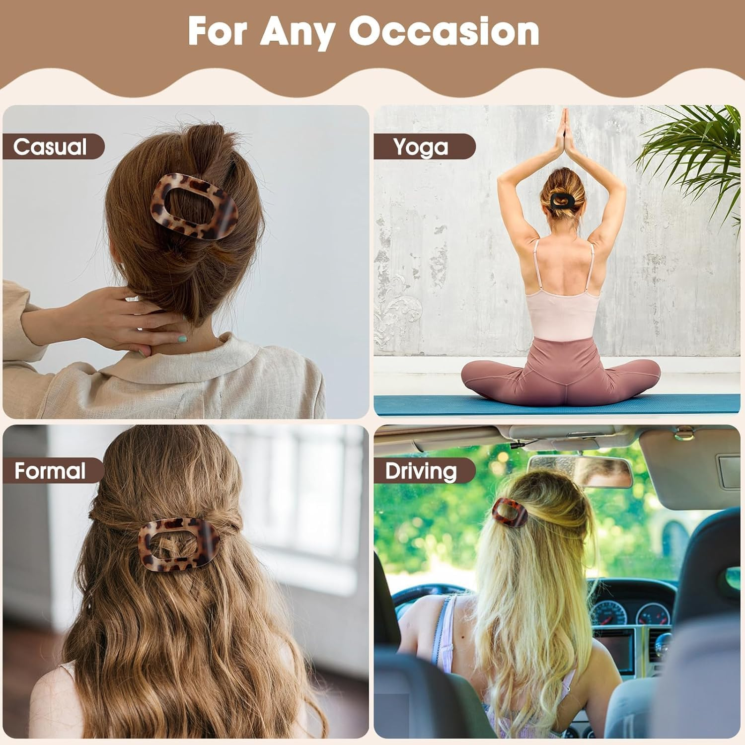 Flat Hair Clips Women for Thick Hair (4 Pieces), Curved Design, Strong Hold for Women and Girls (Type 4) image number 1