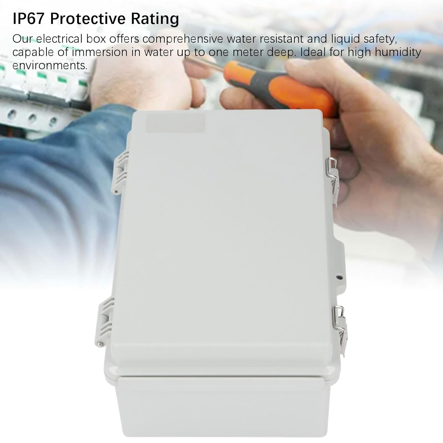 175X275X110Mm ABS Plastic Electrical Junction Box Weatherproof Waterproof Dustproof Enclosure with Hinged Cover Mounting Plate Wall Brackets for Projects Sprinkler Control image number 1