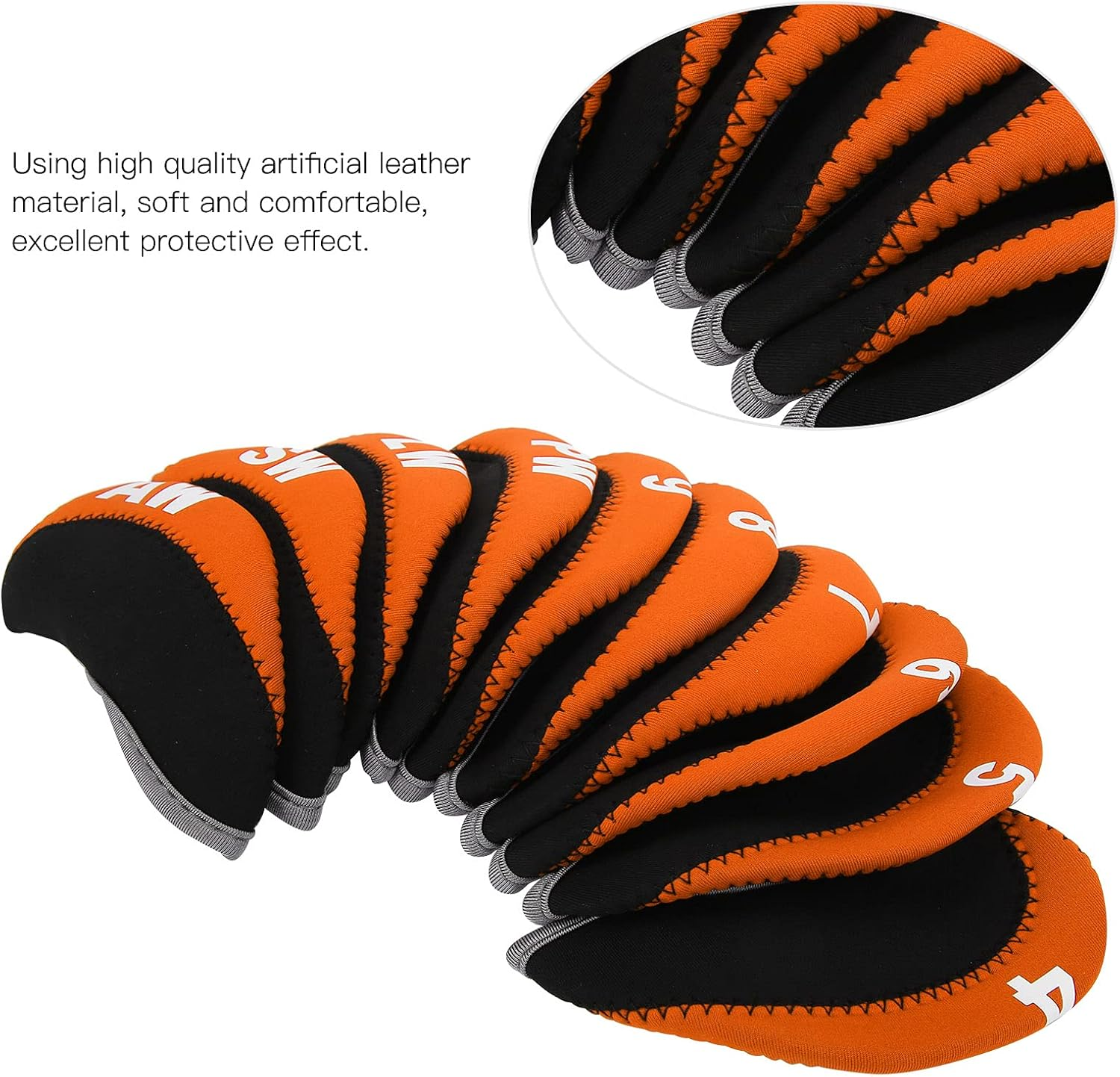 Keshow Golf Irons Club Head Covers, Convenient Easy to Distinguish Golf Ball Club with Number Identification for Golf Club for Protection image number 1