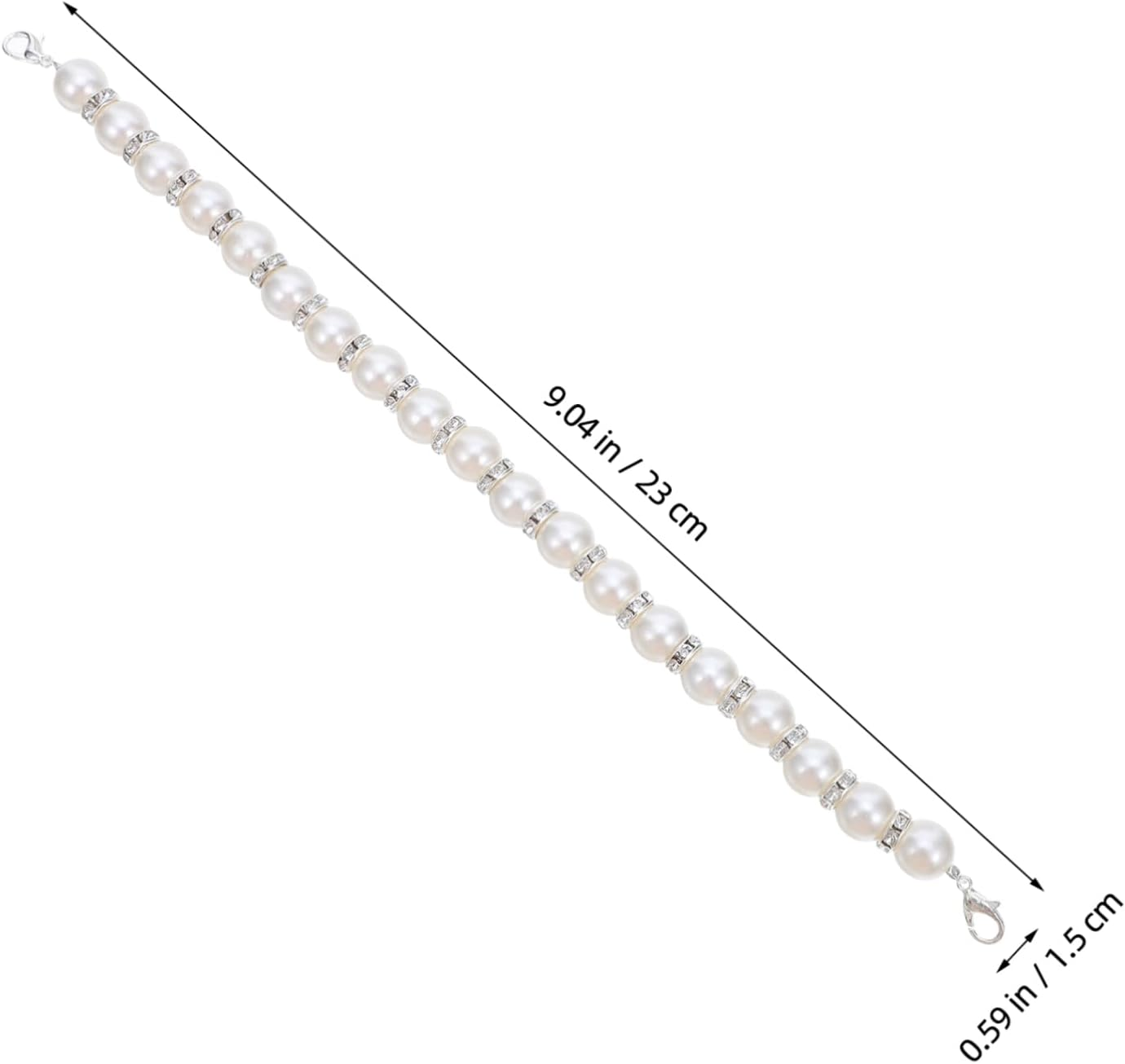 AKOOSY Pearl Chain Luggage Strap Suitcase Strap Bag Accessory Handbag Chain Replacement for DIY Purse image number 4