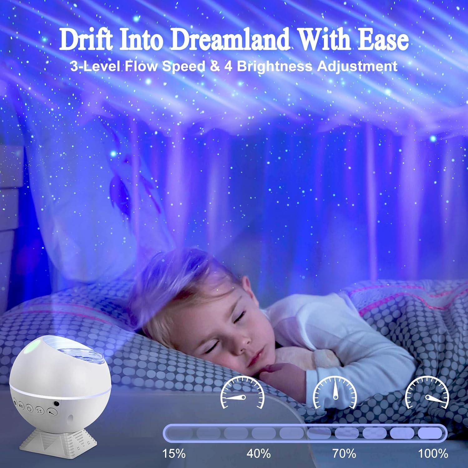 Galaxy Star Projector with 162 Lighting Modes & Remote Control - Aurora Nebula Night Light for Bedroom, 360 Degree Magnetic Base, Kids Adults Home Theater Game Room Decor image number 3