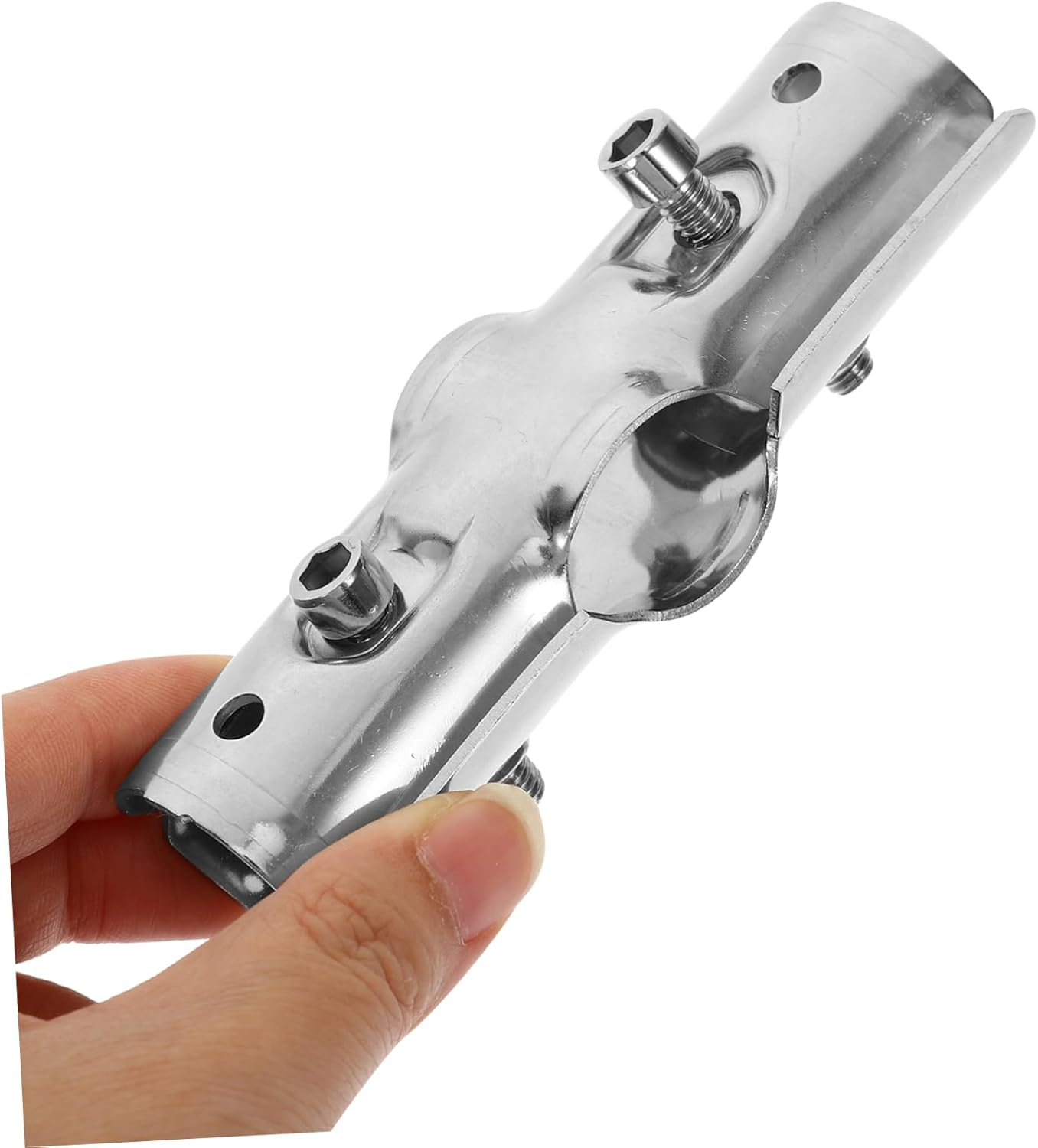 Outanaya 2Pcs Stainless Steel Pipe Connector Pipe Adapter Greenhouse Tube Clamp Zinc-Plated Repair Clamp for Greenhouse Supplies image number 1