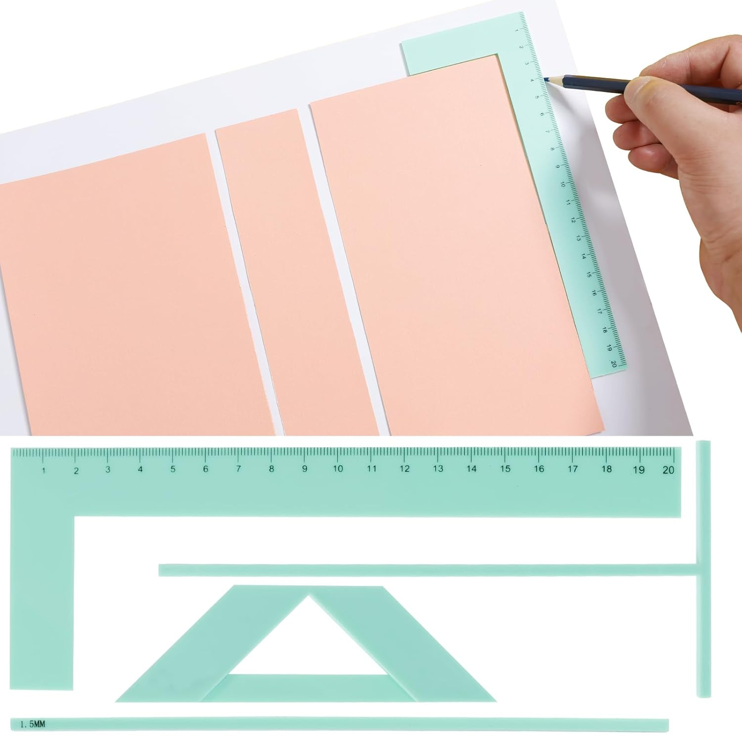 Book Binding Package, Bookbinding Kit, Bookbinding Tool, Plastic Positioner Ruler for Efficient Production Convenient Binding Device for Handbook Cover Production (Style 1) image number 3