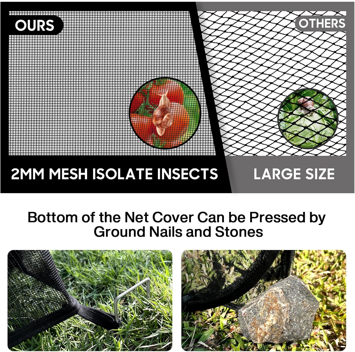 MIAOKE Pop up Mesh Plant Cover, 90&times;90X97 Cm No Build Garden Netting Protection against Insects, Raised Bed Cover for Barrier against Insects for Vegetable Plant Fruit Animals image number 5