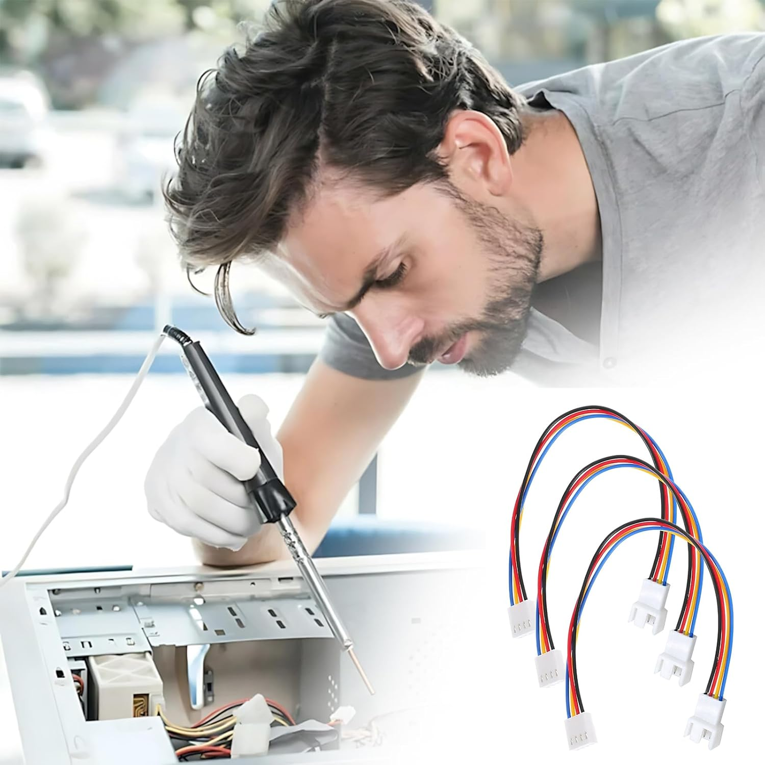 Zalizr 3 Pack PC Fan Extension Cable, 4-Pin Fan Splitter Cable for Computer, CPU PWM Cooling Fan Connector Adapte, 11 CM image number 5