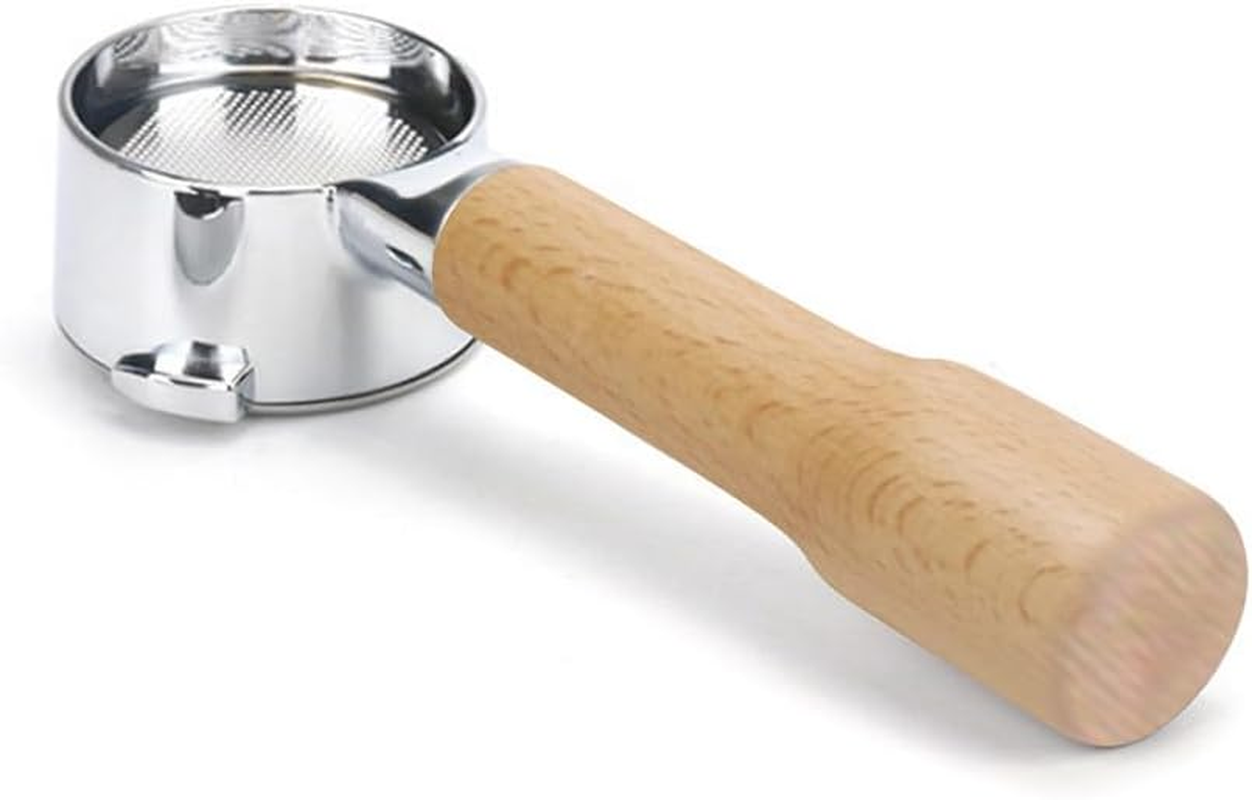 54Mm Coffee Bottomless Portafilter with Filter Basket & Wooden Handle Replacement for Breville 880/870/850 Coffee Machine Tool Reusable Alloy Filters Coffee Extraction Accessories Beech Wood image number 6