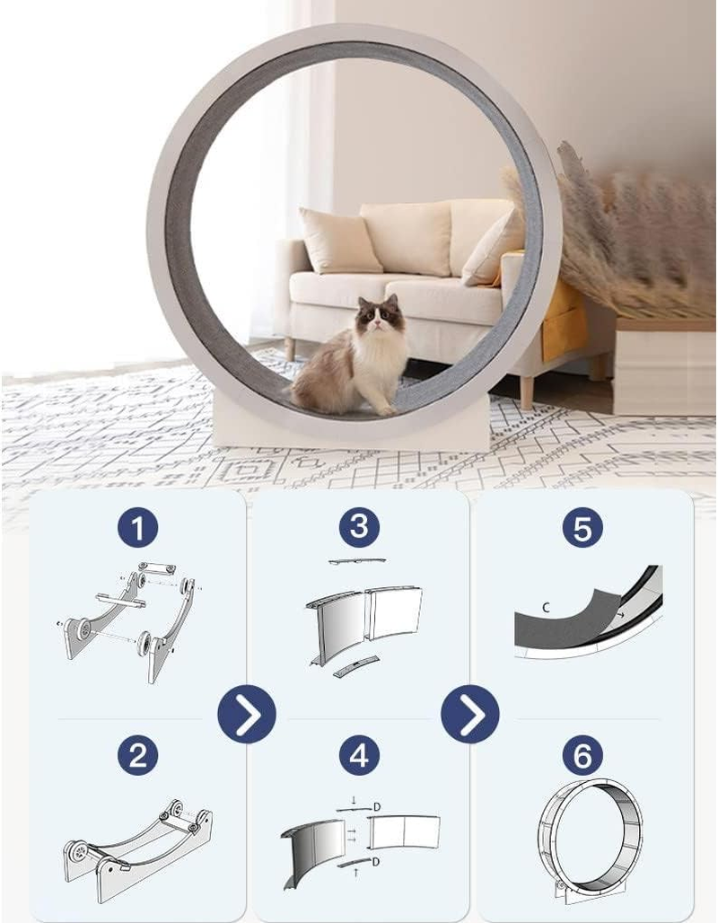 Cat Exercise Wheel,Cat Treadmill with Carpeted Runway,Kitty Cat Sport Toy,Running,Spinning,And Scratching Fun,Cat Walking Wheel Cat Fitness Toy Cat Running Wheel image number 3