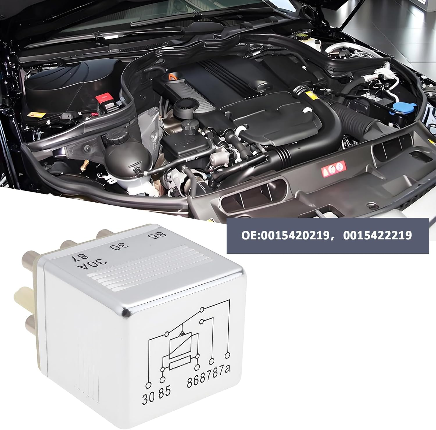 Emagtech 5-Pin Relay Main Current 0015420219 0015422219 Compatible with Mercedes R107 W123 W124 W116 W126 R129 W201 image number 5