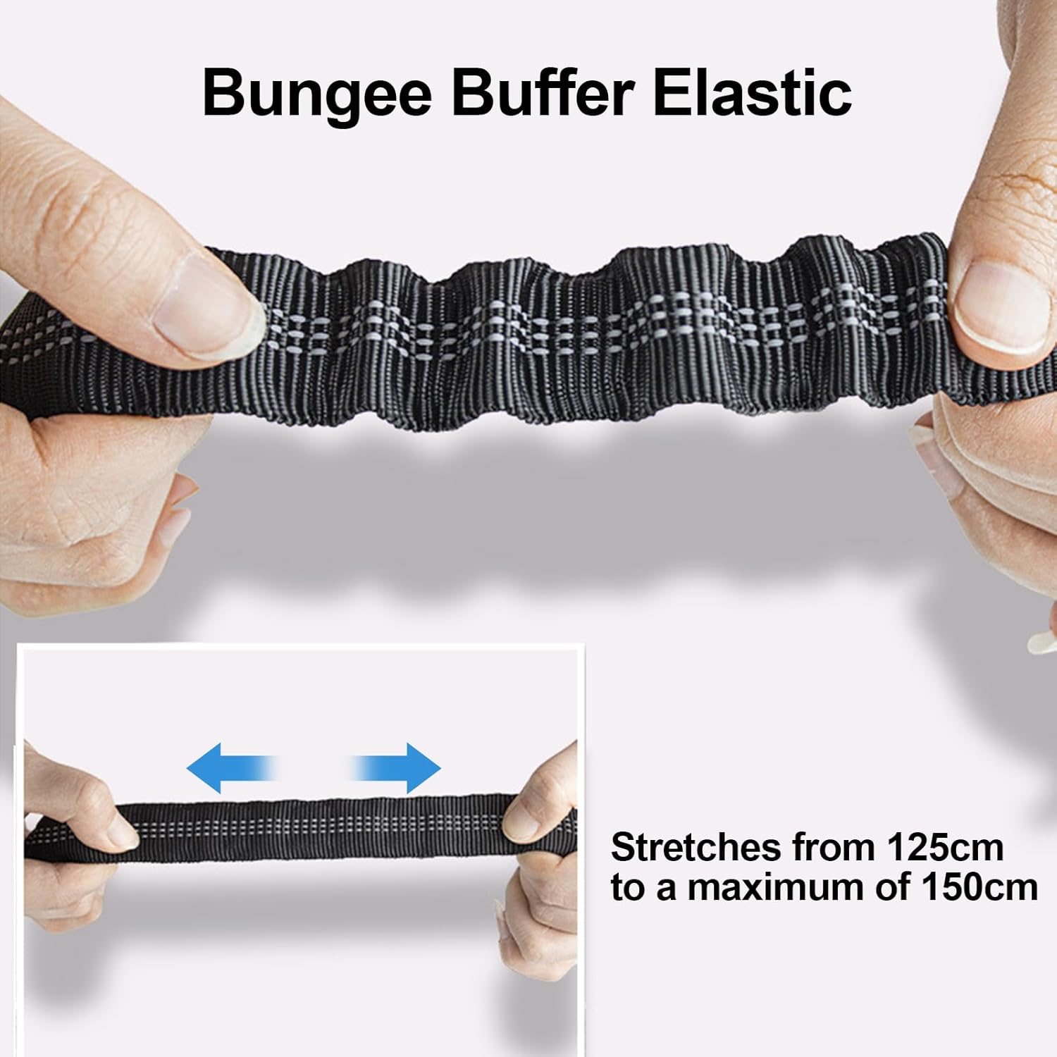 Proxima Direct Dog Car Seat Belt, Elastic Dog Car Harness Lead with Retractable Bungee Buffer, Adjustable Reflective Nylon Pet Dog Collar Leash with Safe Clip Buckle for All Cars Travel Camping Grey image number 5