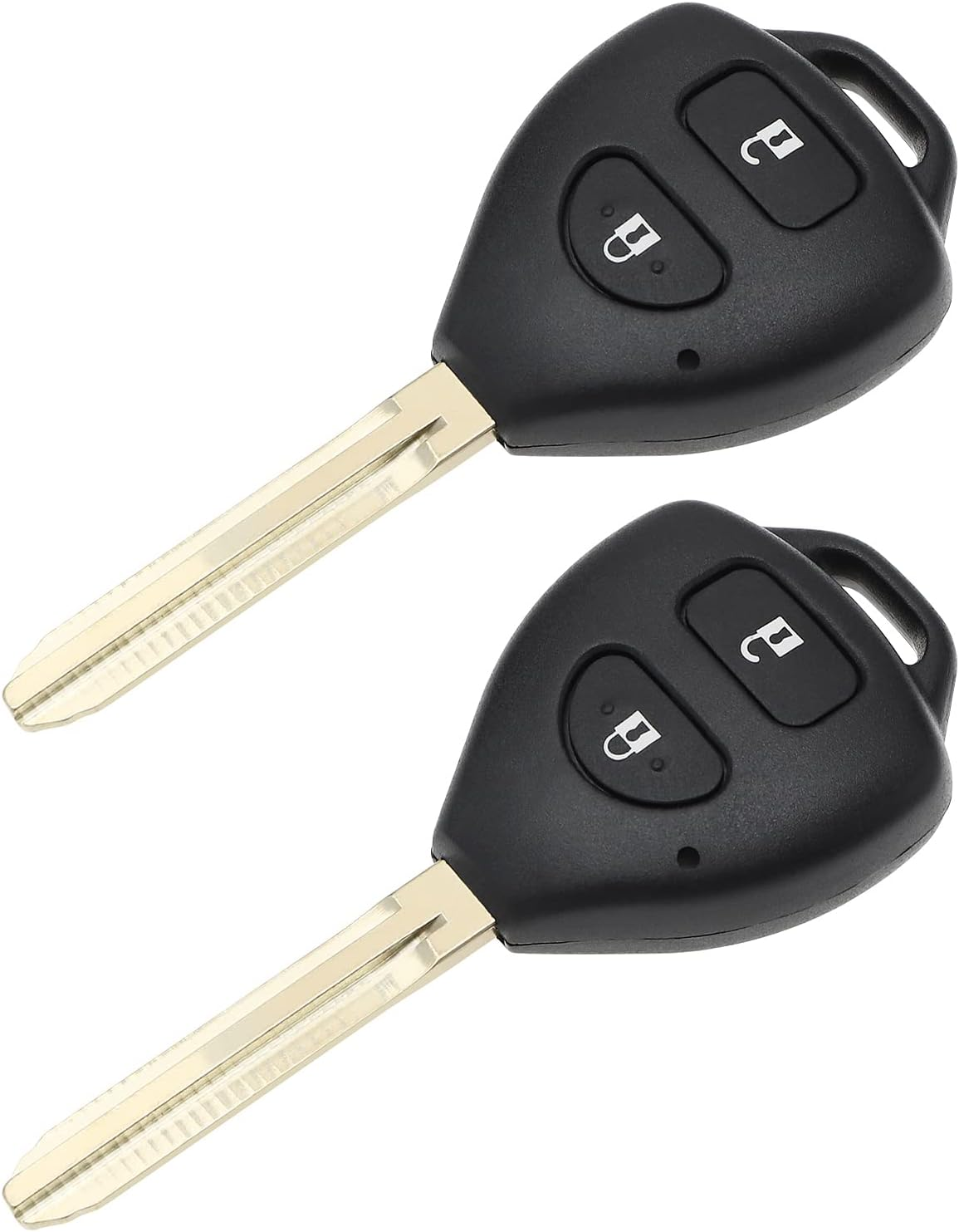 Ecsing 2PCS Car Key Case with Uncut Key Blade Compatible with RAV4 Auris Corolla Hilux Avensis 2 Button Key Fob Shell Housing Replacement Key Cover image number 2