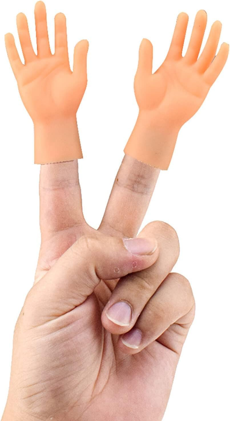 Tiny Hands Left & Right Hand Soft Touch PVC Plastic Hands Mini Finger Puppets Small Hands Model Toys for Parties Music Festivals Bar Nights image number 1