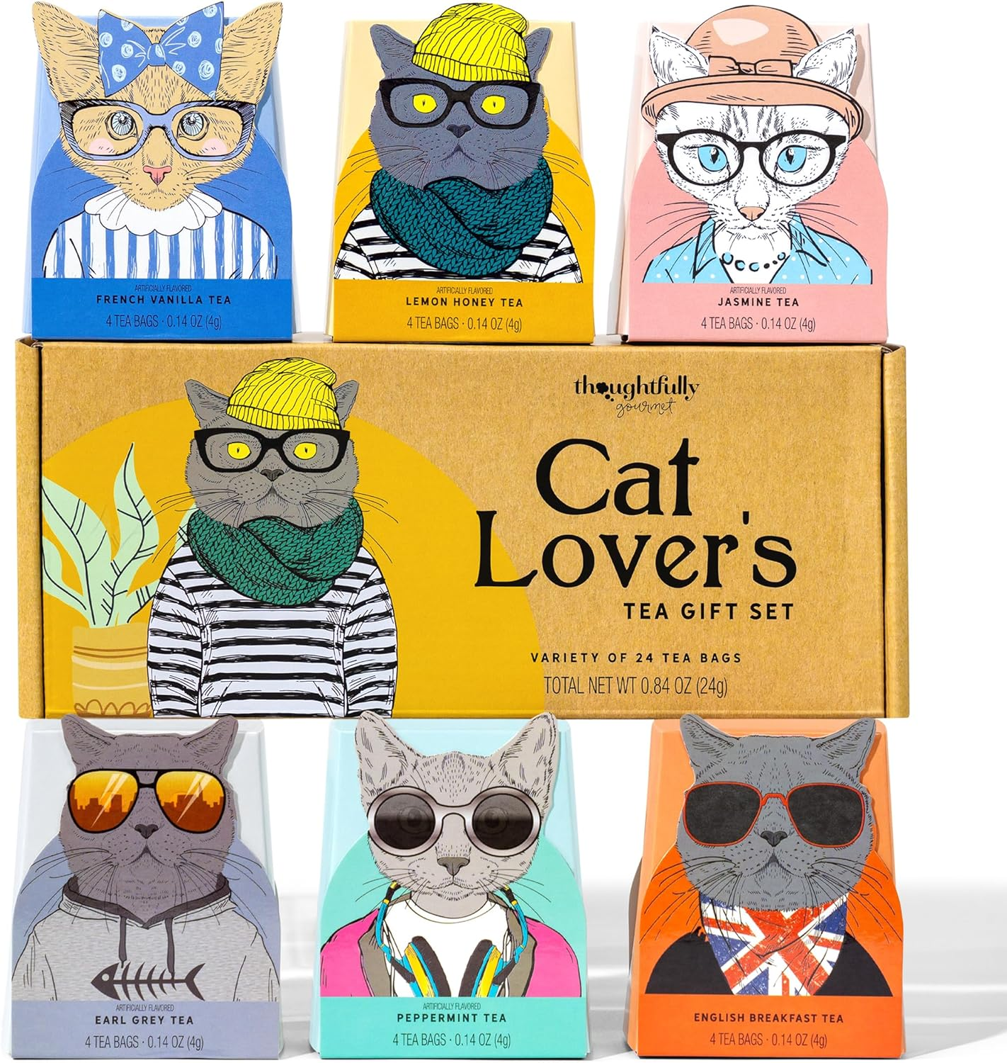 Thoughtfully Gourmet, Tea Affirmations Cat Lover Gift Set image number 2
