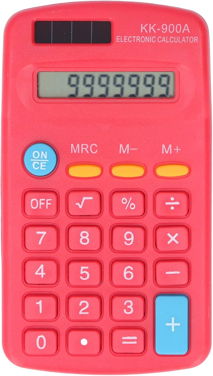 Mini Calculators, Electronic Desktop Calculator Handheld 8 Digit with LCD Display Sensitive Button Solar Battery Dual Power for Office School Business Calculating(Red) image number 4