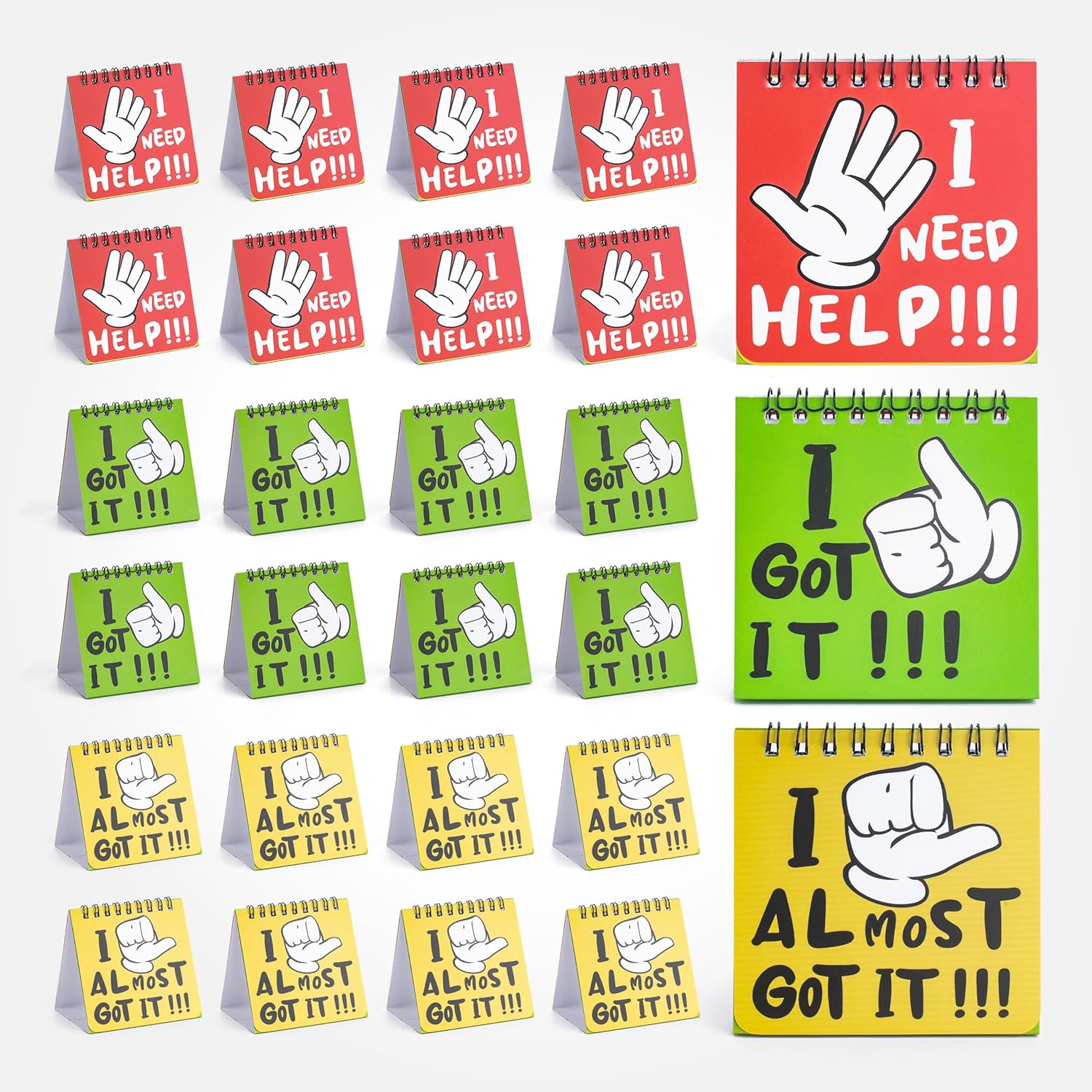 PERBDEAL 24 Pcs I Need Help Mini Flip Charts - Classroom Management Tools for Teachers Interaction and Behavior Self-Assessment Cards for Students Educational and Learning Activities School Supplies image number 6