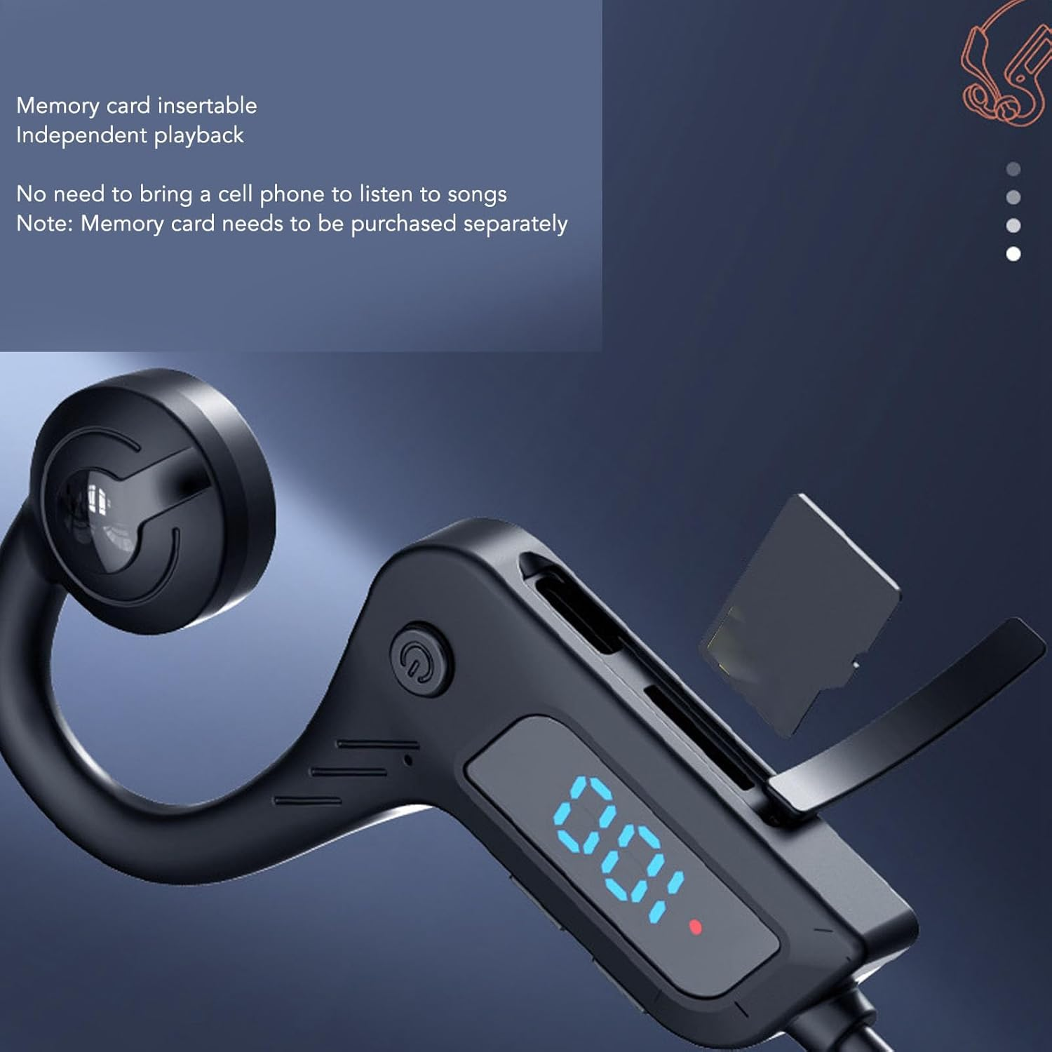 Jectse Open Ear5.3 Headphones Waterproof, Sports Earphones with Long Battery Life image number 4