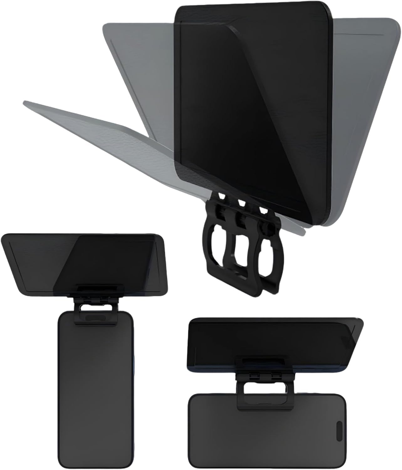 Anti Glare Phone Sunshade for Car & Outdoor | Foldable UV Blocker for Iphone Samsung Android | Universal Clip-On Sun Visor for Driving, Cycling, Fishing (Black)