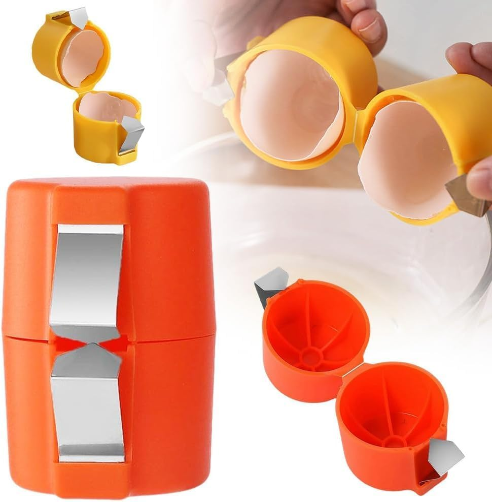 Egg Shell Opener, 2024 New Egg Cracker Tool for Raw Eggs, Handheld Eggs Breaker Multifunctional Egg Cutter Egg Cracker and Separator for Cooking Camping Kitchen Gadgets (Set of 3)