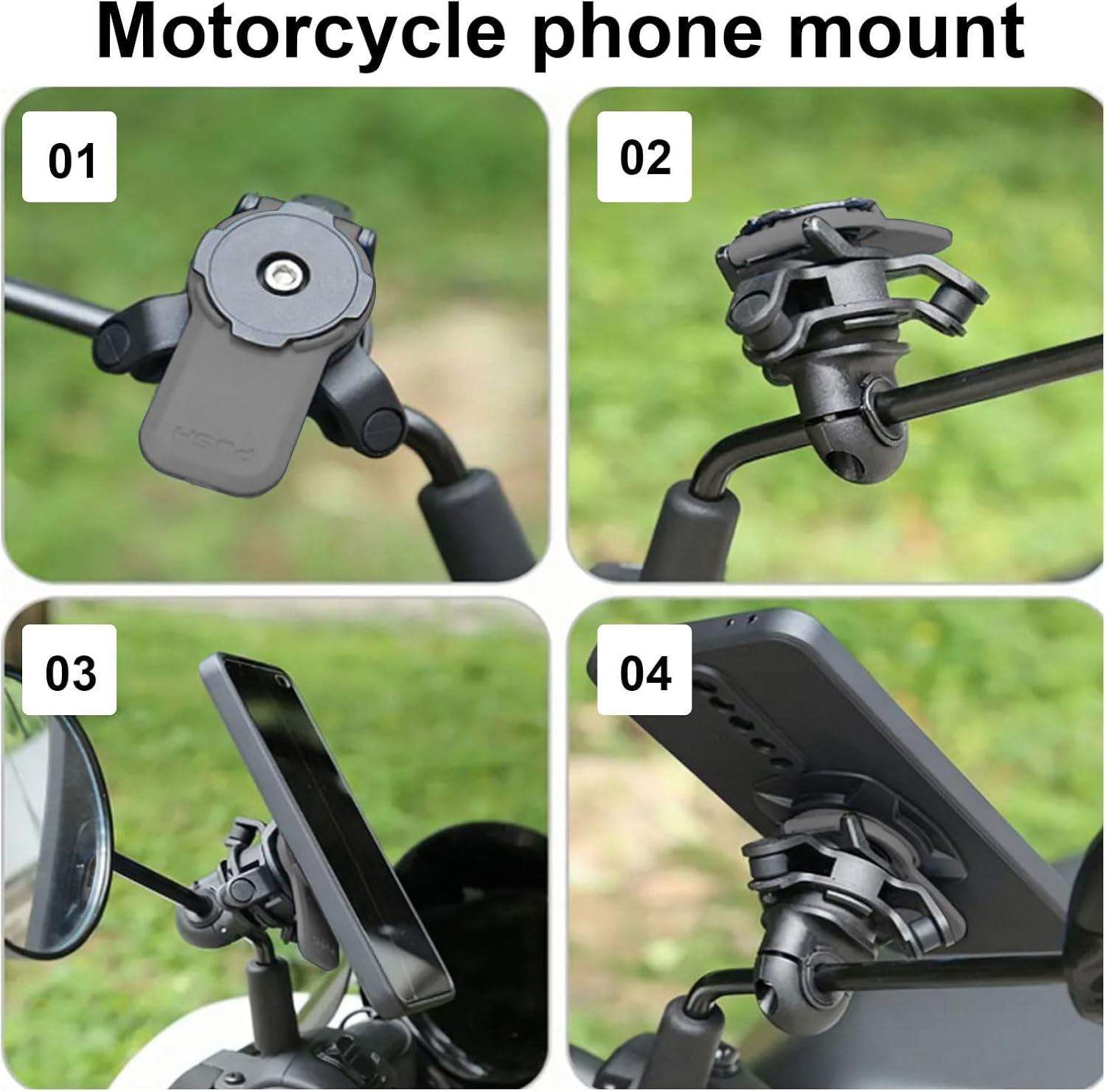 Luzcauwy Universal Phone Adapter - Quick Release Adhesive Mount Compatible with Quad Lock System - Secure Locking Plate for Motorcycle, Bicycle & Car (Blue) image number 1