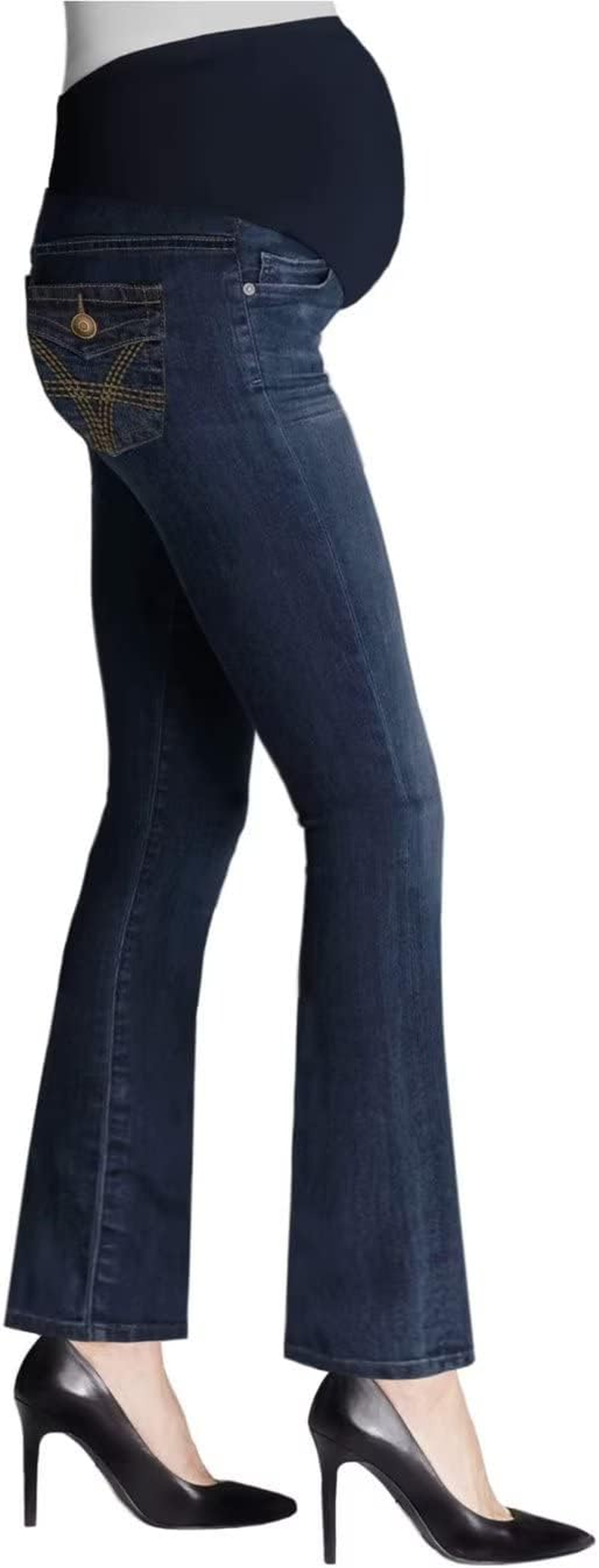 Hybrid & Company Super Comfy Stretch Women'S Maternity Bootcut Jeans with Real Pockets image number 5