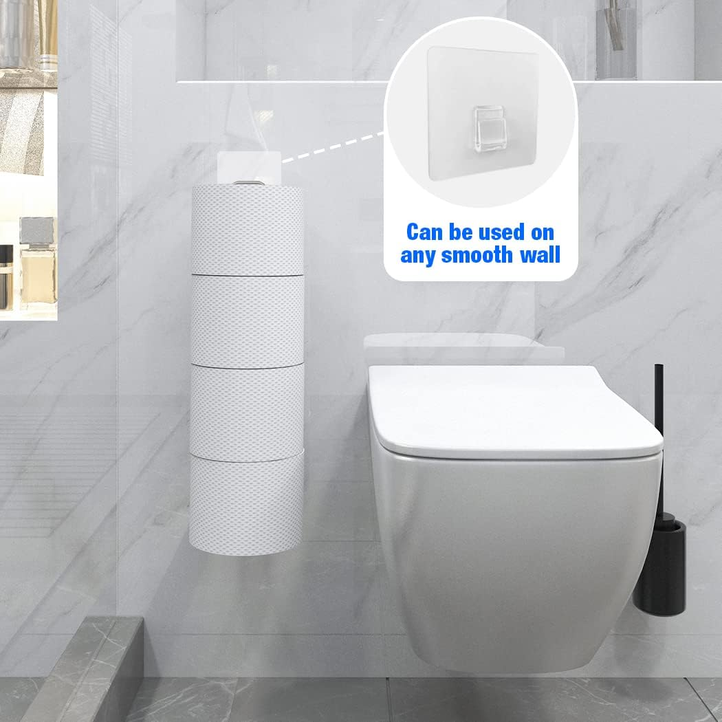 Toilet Paper Holder Brushed Nickel for 4 Roll Tissue, 1 Pack Bathroom Toilet Paper Storage over the Tank, Stainless Steel Rustproof Bathroom Toilet Paper Roll Holder Wall Mount - Hold 3 Rolls Tissue(1Pcs,Black) image number 2