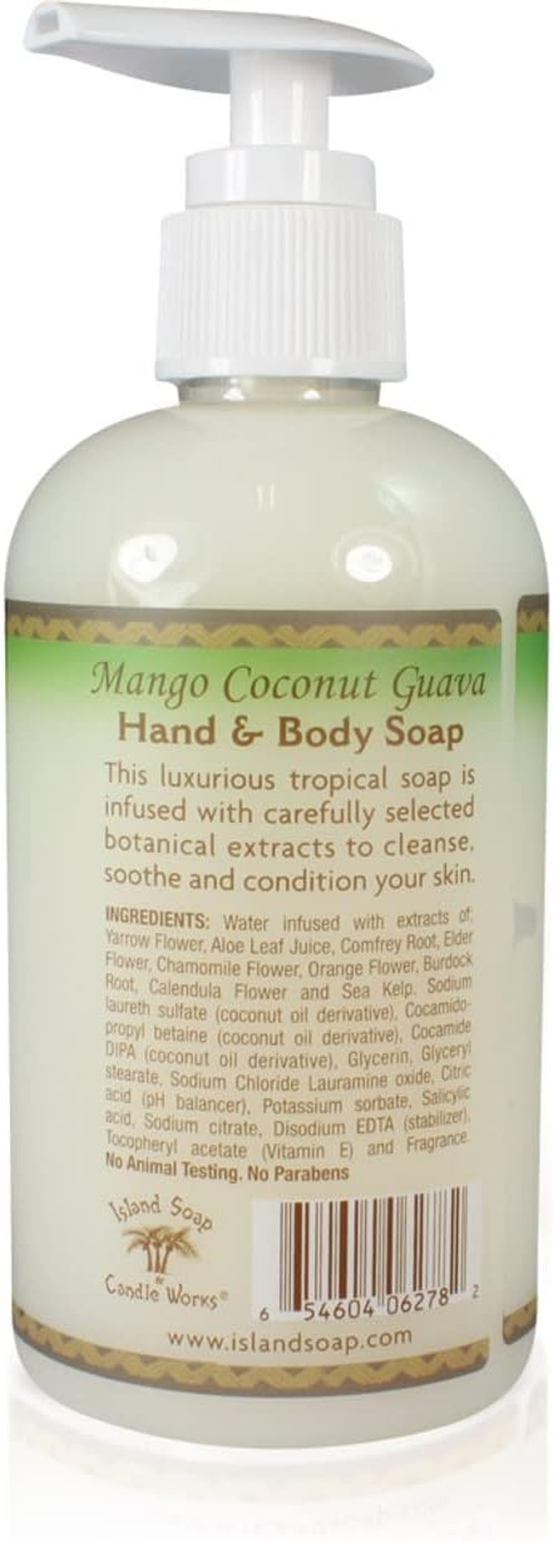 Island Soap & Candle Works Hawaiian Hand and Body Soap Mango Coconut Guava image number 1