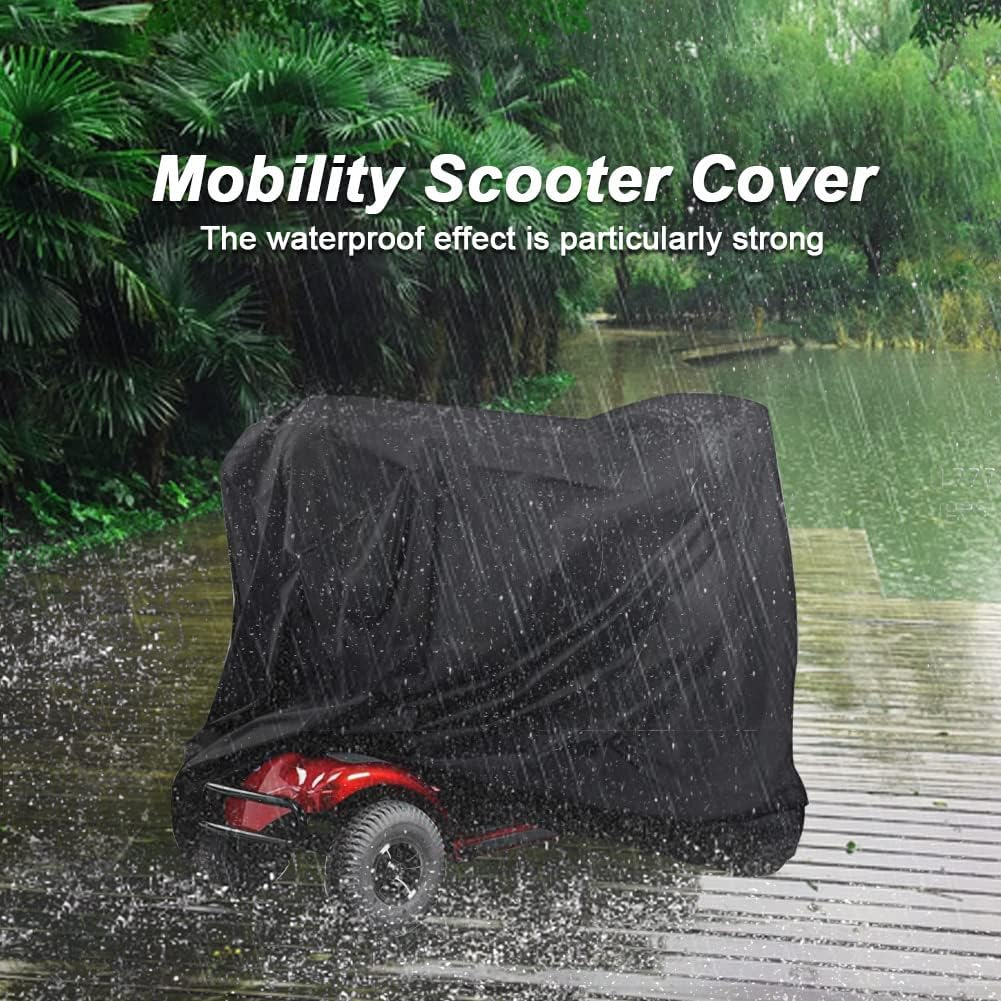 Mobility Scooter Cover, 55Inch Wheelchair Cover Waterproof for 3&4 Wheel Electric Mobility Scooter Accessories Outdoor-55 L X 26" W X 36" H image number 4