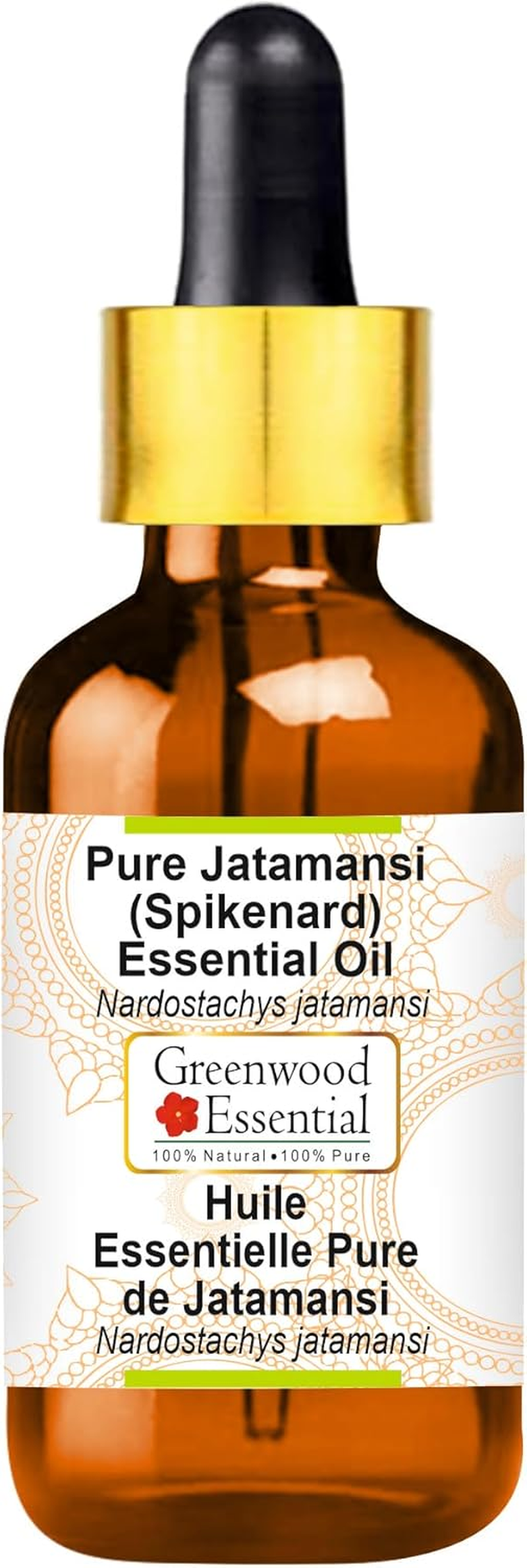 Greenwood Essential Pure Jatamansi (Spikenard) Essential Oil (Nardostachys Jatamansi) with Glass Dropper Steam Distilled for Personal Care 15Ml (0.50Oz) image number 1