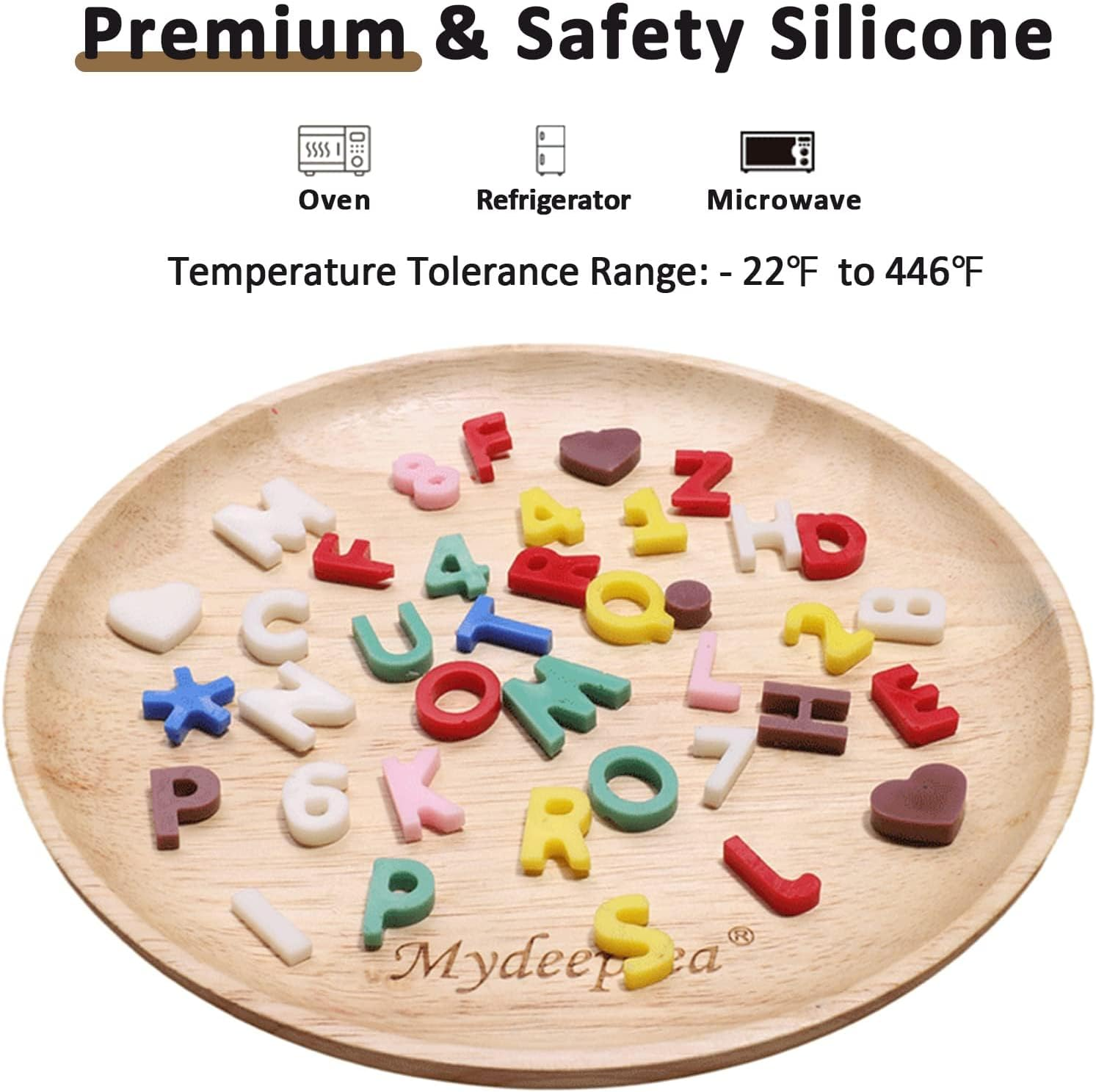 4 PCS Silicone Chocolate Molds, Silicone Letter Molds and Number Chocolate Mold with Happy Birthday Cake Decorations Symbols, Candy & Chocolate Molds for Cookie Ice Candy (4 Letter Molds) image number 2