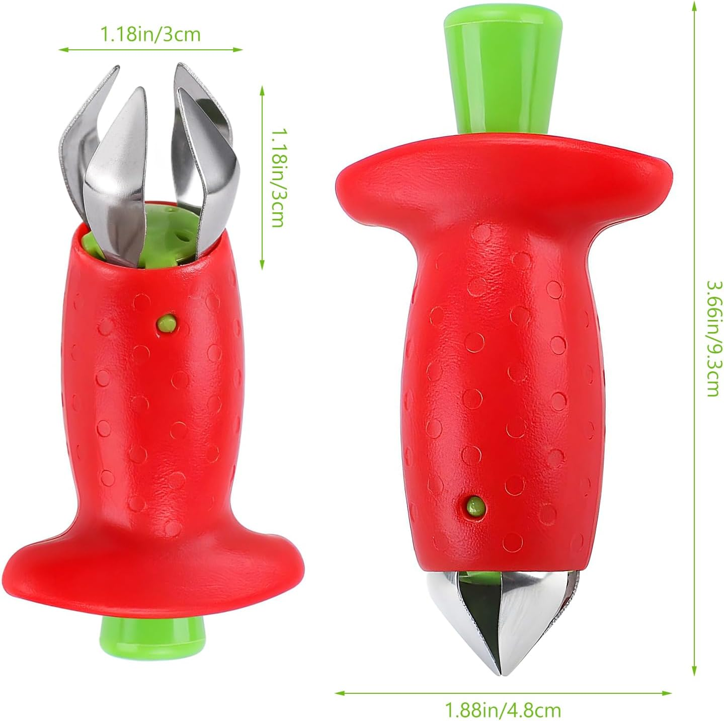 Strawberry Slicer/Cutter/Corer and Huller - Fruit Leaf Stem Remover Tool, Egg Slicer Kitchen Gadget for Dessert and Cake Decorations (Slicer+Corer) image number 3
