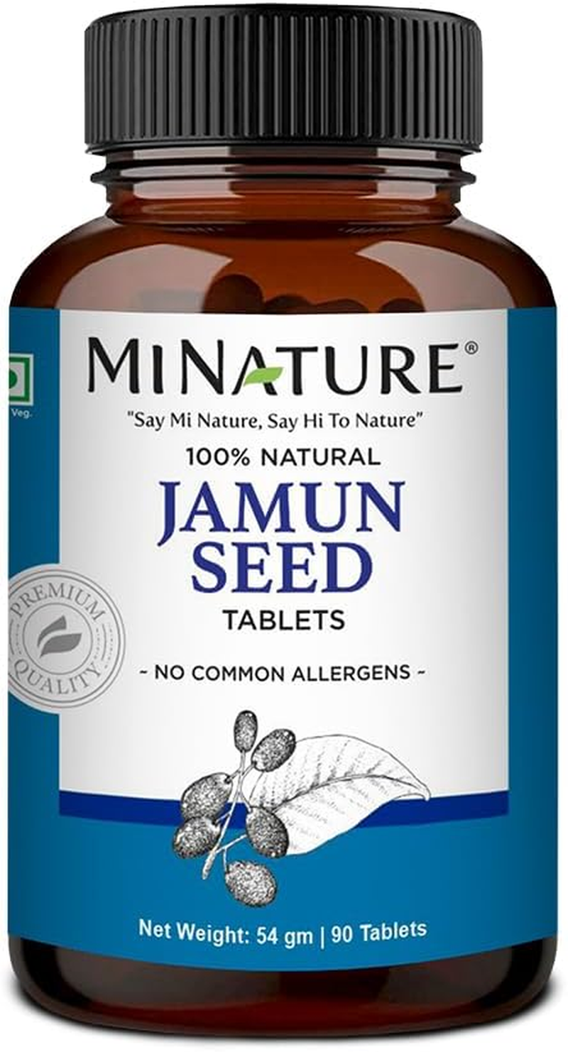 Jamun Seed Tablets by Mi Nature | 90 Tablets, 1000 Mg | 45 Days Supply | Jamun Tablets | Vegan image number 1