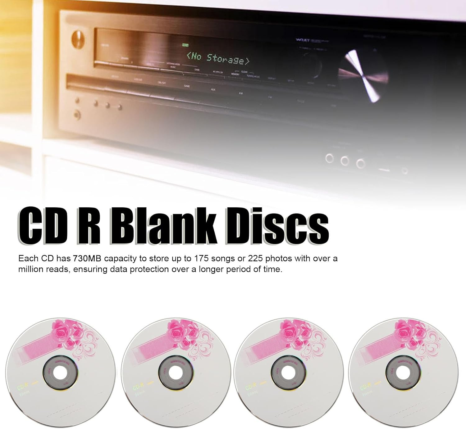 CD R Blank Discs, CD R 700MB 52X White Inkjet Hub Printable Recordable Media, CD R Top Blank Data Recordable Media Disc, Blank Media Recordable Movie Data Disc for Music Video