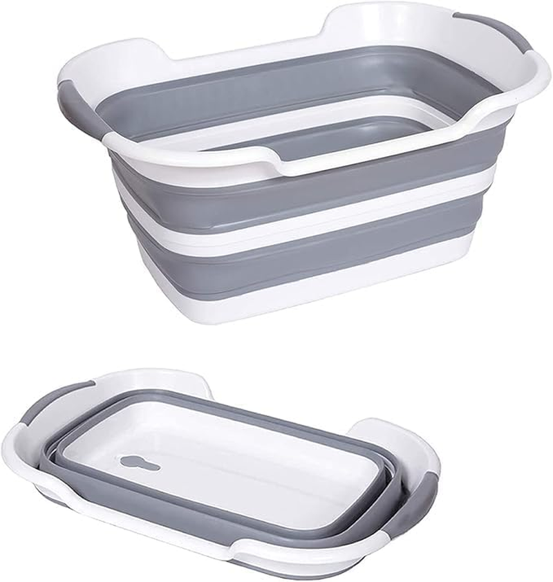 Multi-Functional Collapsible Dog Bathtub with Drainage Hole, Portable Foldable Small Pets Bathtub, Washing Tub Bathing Tub for Puppy Small Dogs Cats (Gray) image number 1