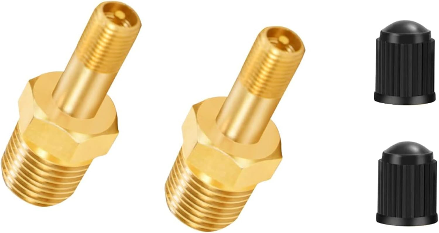 EFGTEK 1/4" NPT Tank Valve, Anti-Corrosion Brass for Schrader Valve with 1/4" Male Npt,Using for Air Compressor Tanks image number 4