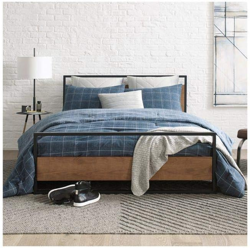 Kenneth Cole New York Holden Grid Blue Full/Queen Duvet Cover Set image number 1