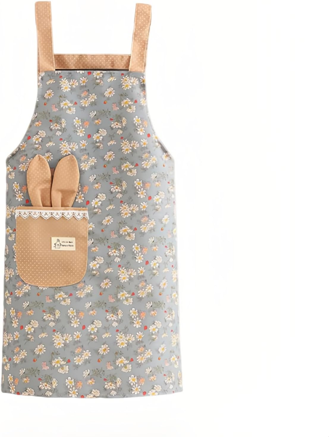 Taoluwin Kitchen Apron, Cooking Apron for Women, Cross Back Design with Stain-Resistant Fabric, Elastic Cuffs, Pockets & Lace Trim for Baking, BBQ