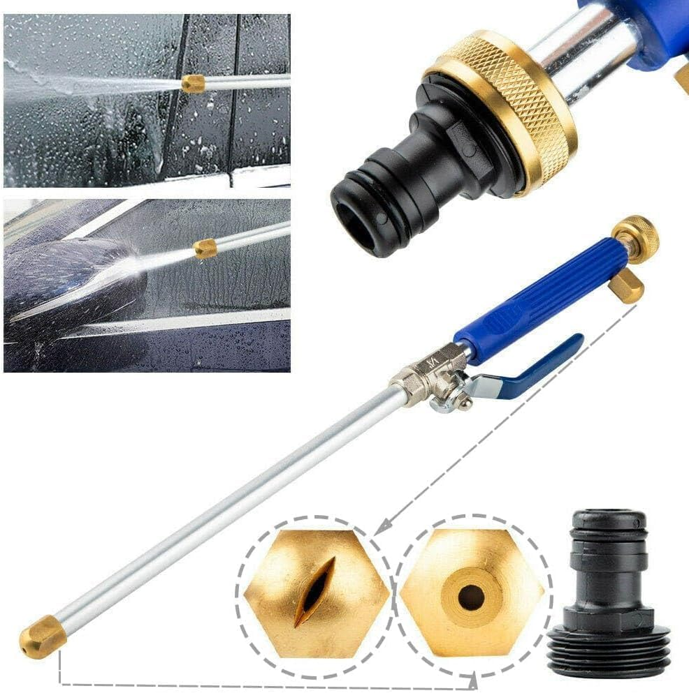 WADY High Pressure Power Washer Wand & Hydro Jet Water Hose Nozzle - Multi-Purpose Cleaning Tool for Gutters, Patios, Cars, Pets, Windows & Glass (Blue) image number 5