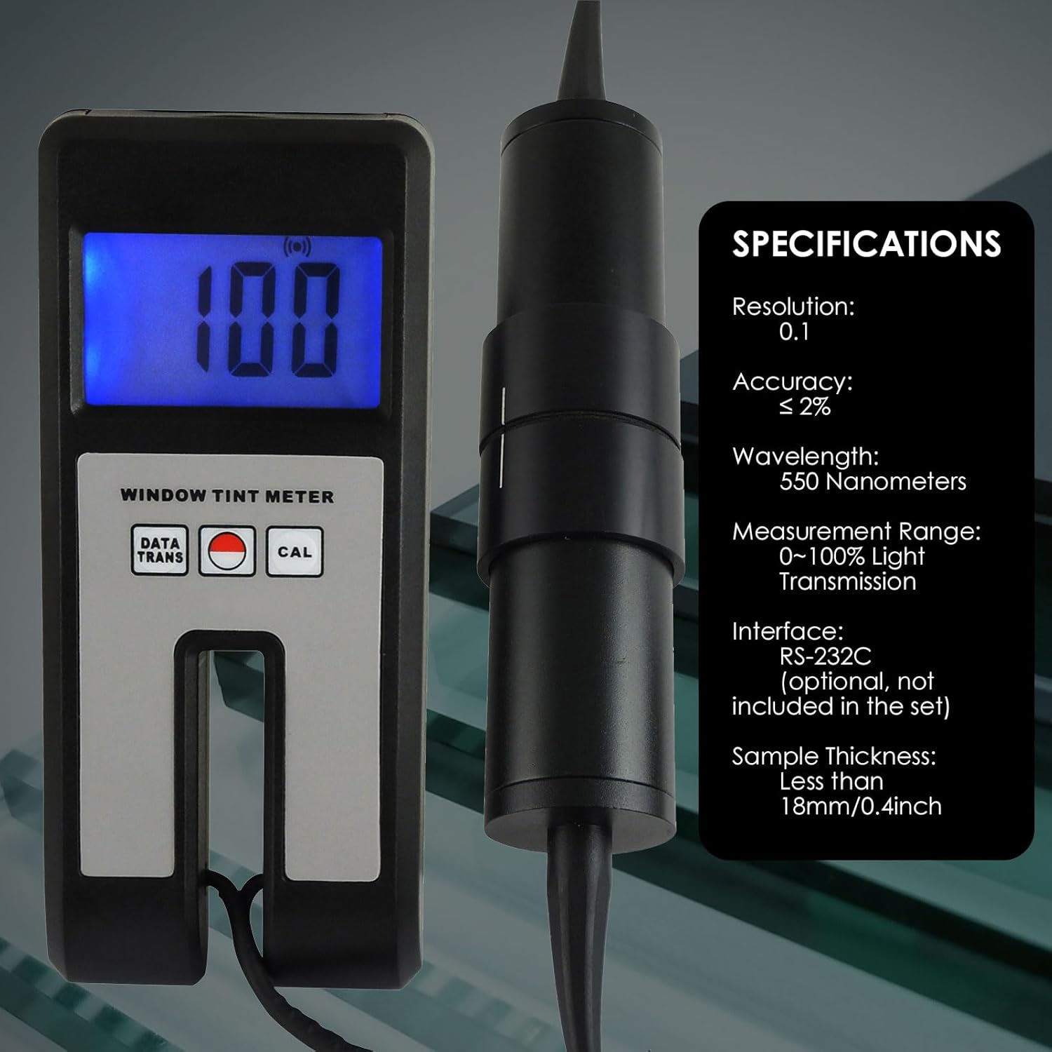 Gain Express Landtek Instruments Window Tint Meter Visual Light Transmission 18Mm Digital Tester image number 2