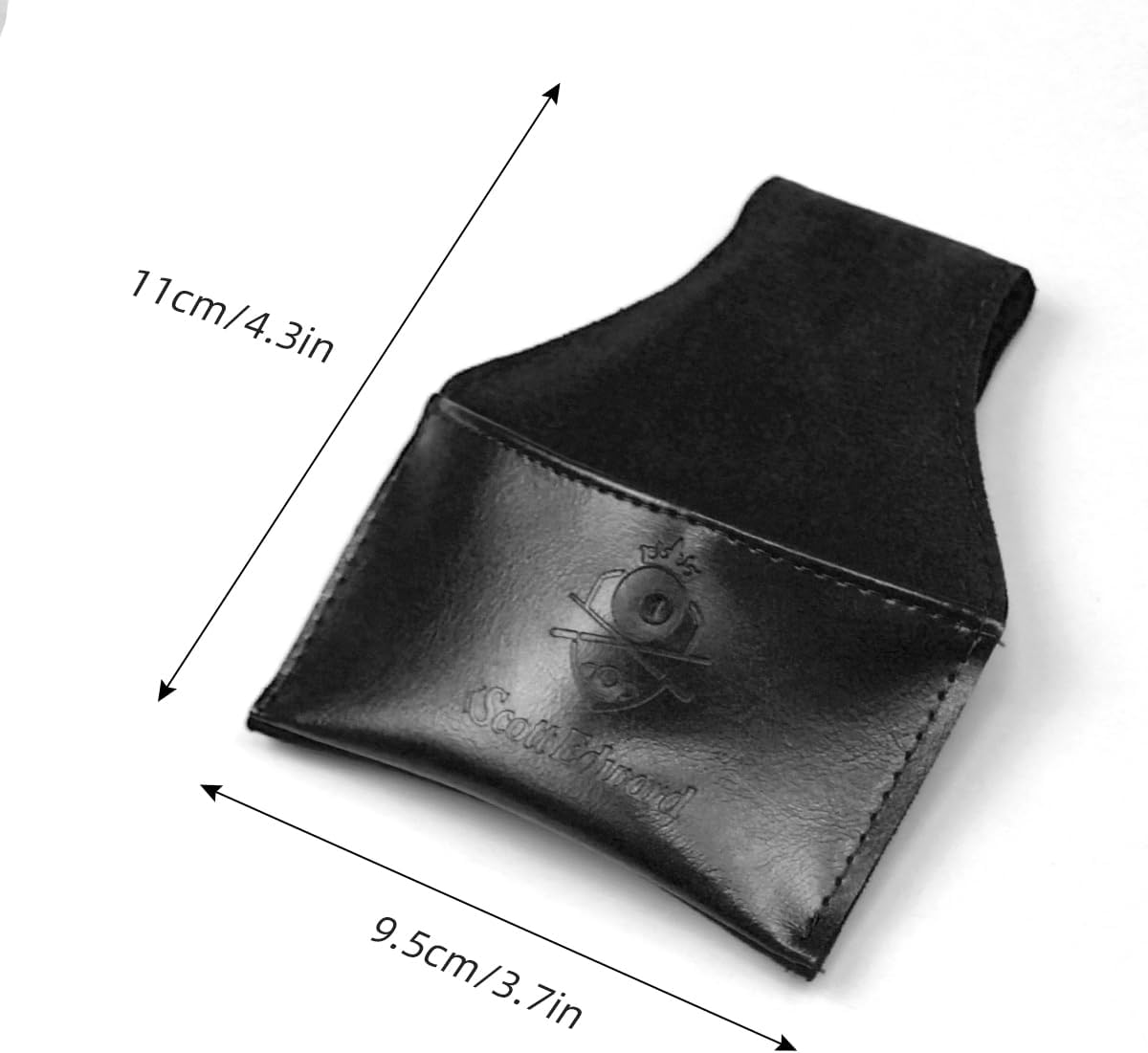 Scott Edward Billiard Chalk Holder Pouch Pool Cue PU Leather Chalk Holder with Clip, Portable Snooker Billiards Chalk Bag, Pool Accessories Black/Brown - Brown image number 2