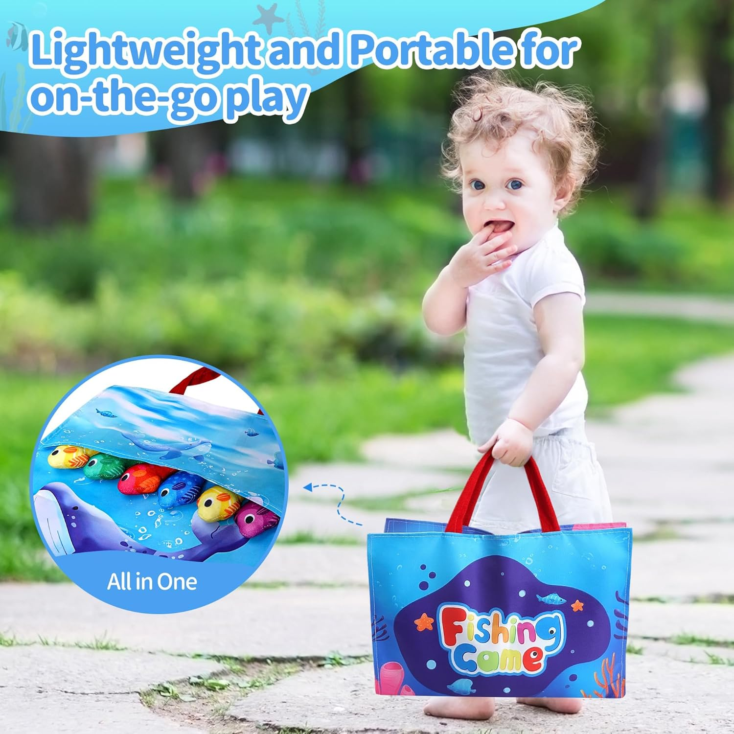 HAOON Montessori Toys for 1 Year Old, Cloth Fishing Game with Stacking Cups, Baby Toy 12-18 Months One Year Old Boy Birthday Gift, Toddler Toys for 1 2 Year Old Boy Girl Gifts image number 2