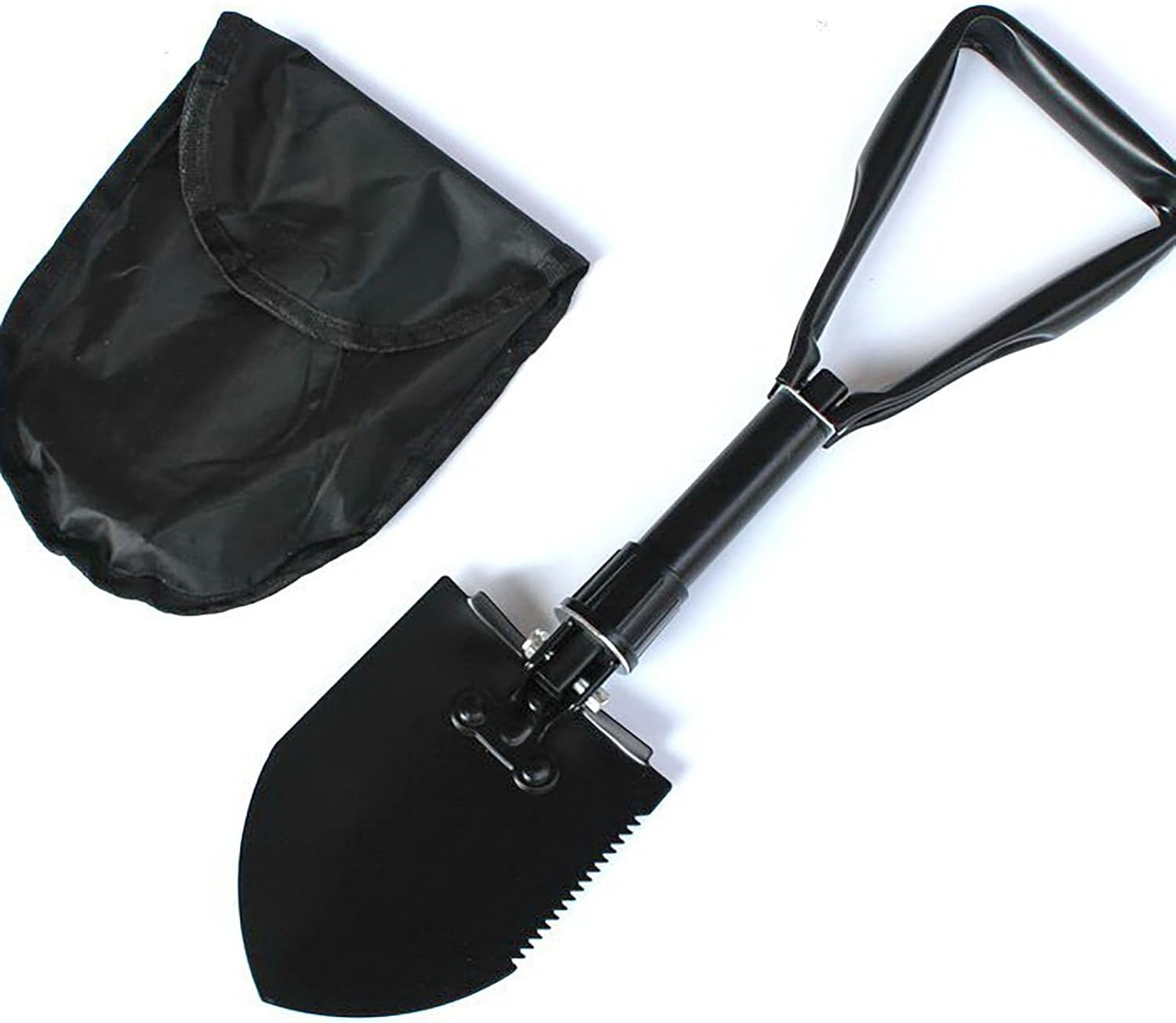 SYGELER Mini Folding Shovel - High Carbon Steel, 3-In-1 Portable Tactical Shovel for Camping, Hiking, Car Emergency - Lightweight Survival Gear with Pouch image number 4