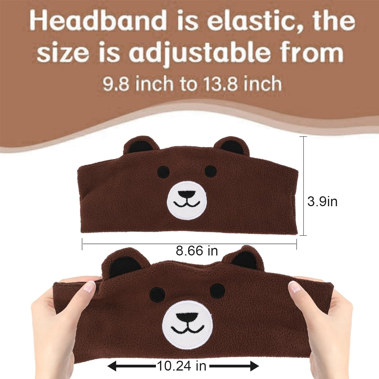 UOEPOWA Kids Headphone Headband, over the Ear Headband Headphones, Super Soft Toddler Headphones with Thin Speakers, Wireless Toddler Earphones Volume Limit to Protect Hearing (Bear)