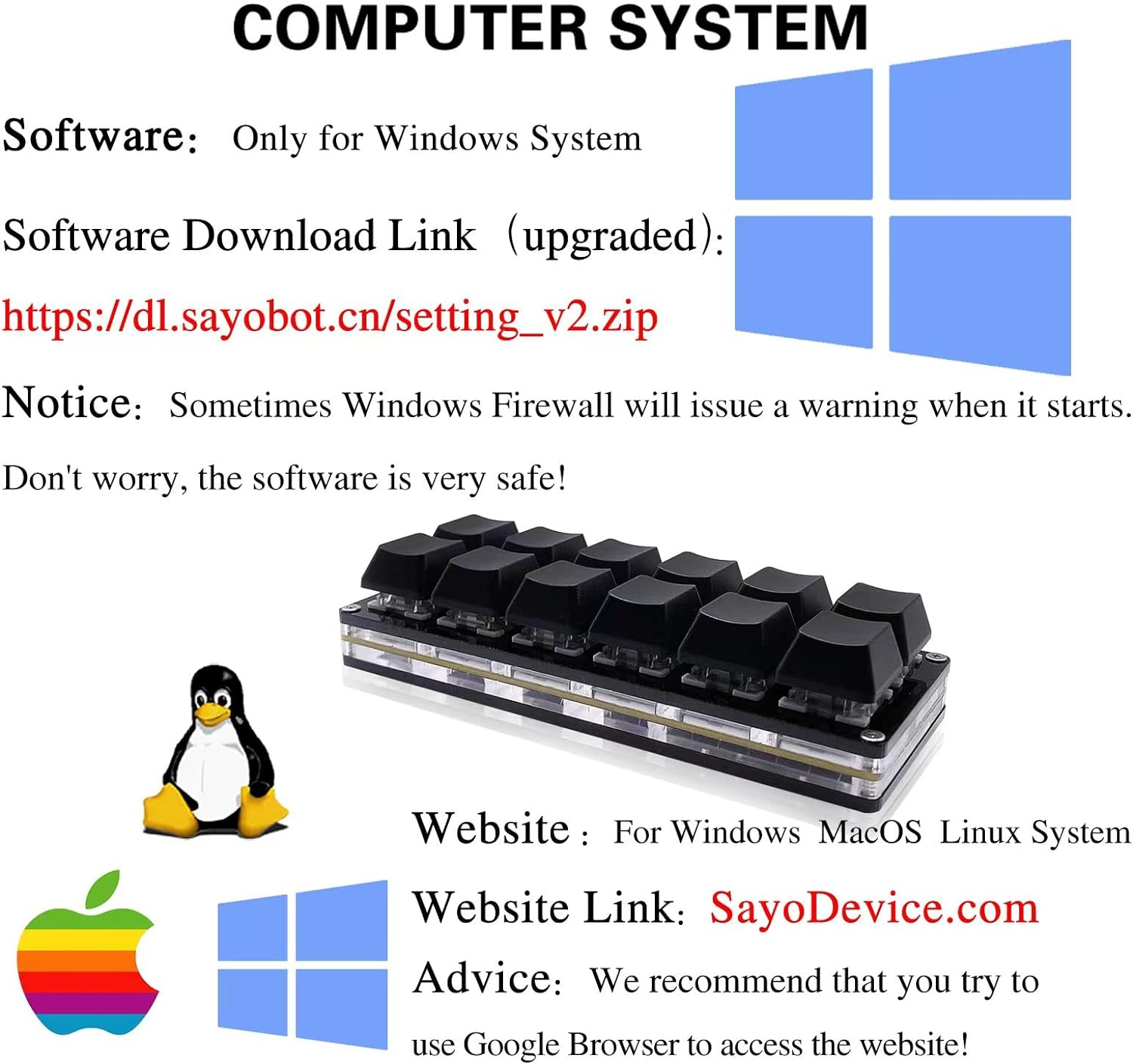 BTXETUEL 12 Key Mechanical Gaming Keyboard One Handed Keypad USB-C Wired OSU Keypad Programmable and Hot Swappable Keyboard. - Black image number 4