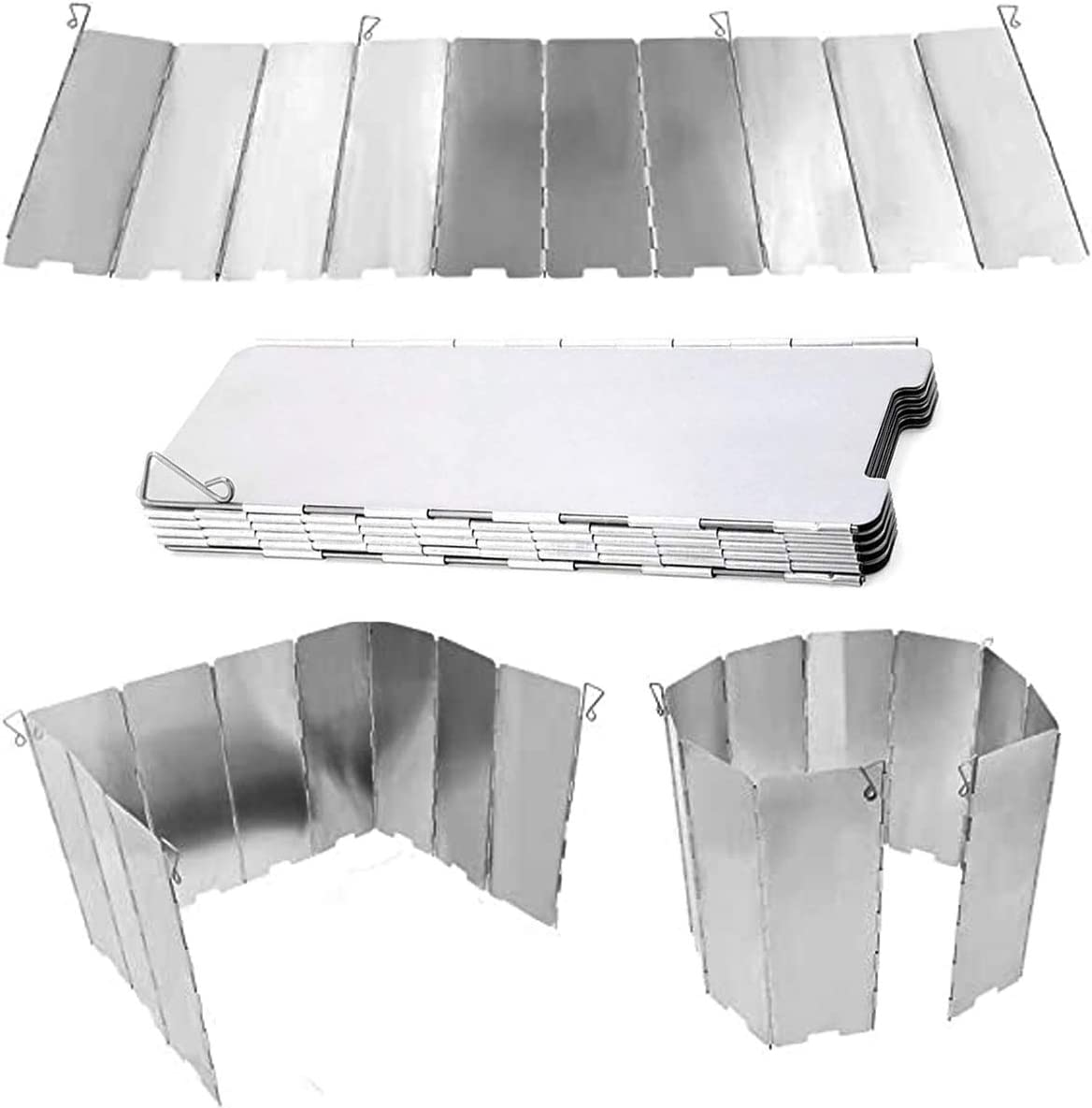 Folding Stove Windscreen Outdoor Camping Stove Windshield with Carrying Bag image number 4