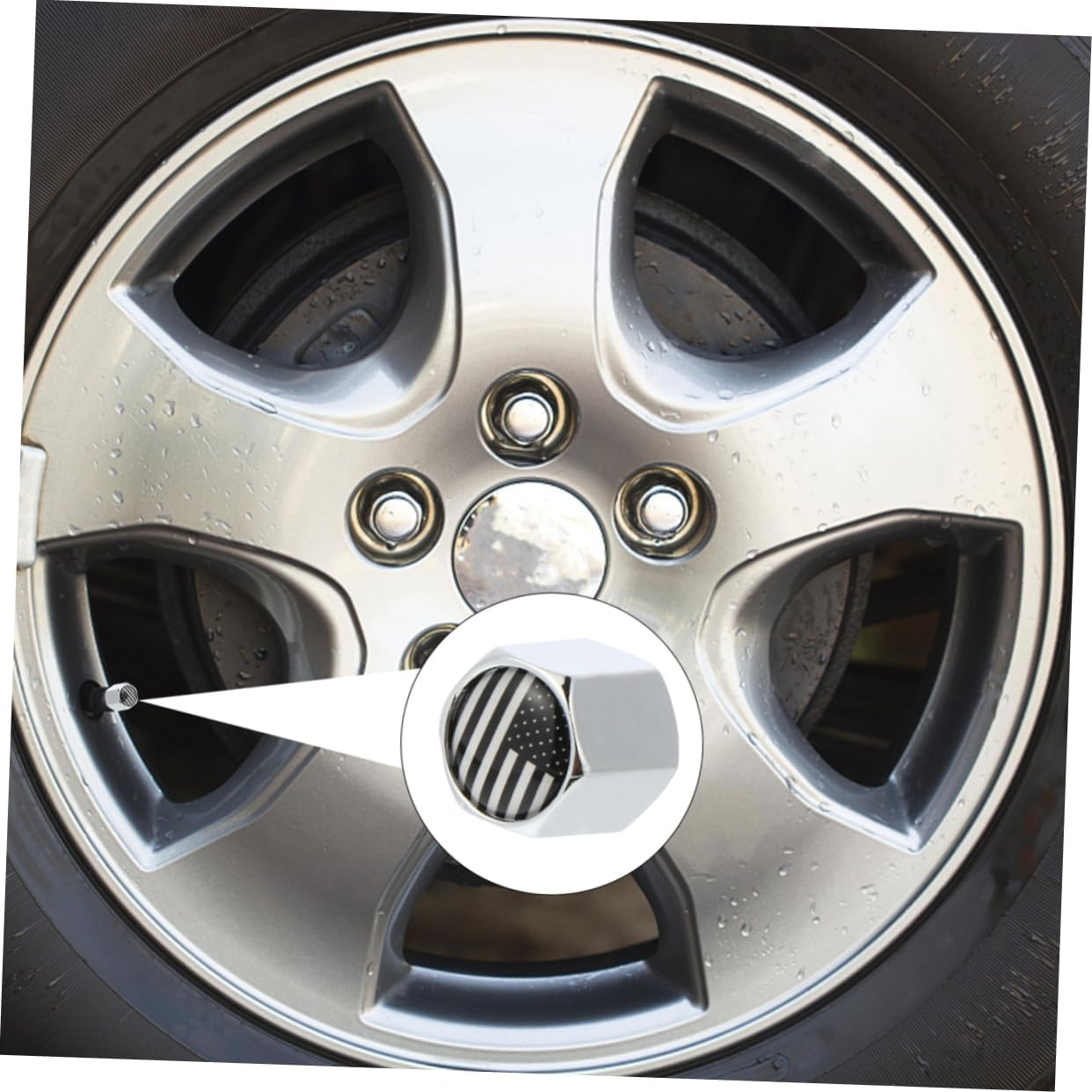 SHERCHPRY 8Pcs Metal Car Wheel Tire Valve Caps Air Dust Covers for Car Tyres Fit Different Brands Easy Install Remove