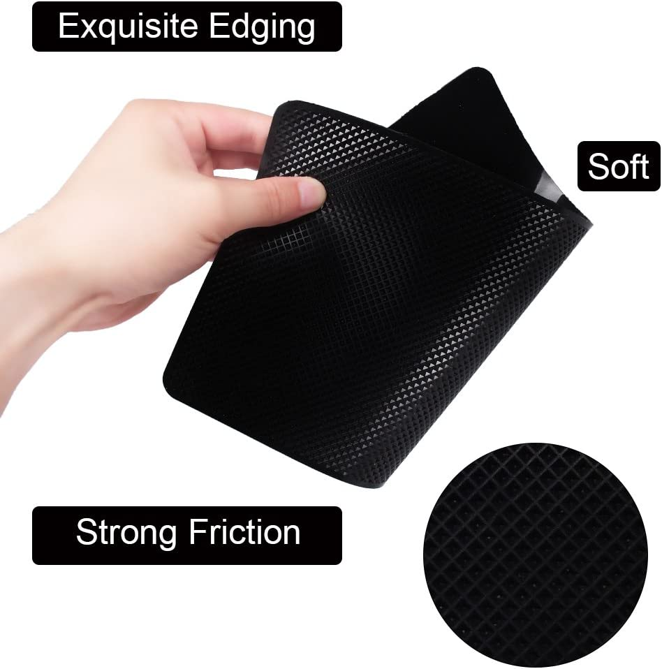 EFORCAR Anti-Slip Mat,Car Dashboard Non-Slip Pad,Silicone Gel Car Anti-Slip Mat for Cellphone Ornaments Fixed Center Console Grid Holds Cell Phones,Sunglasses,Coins,Keys Etc - Black image number 3