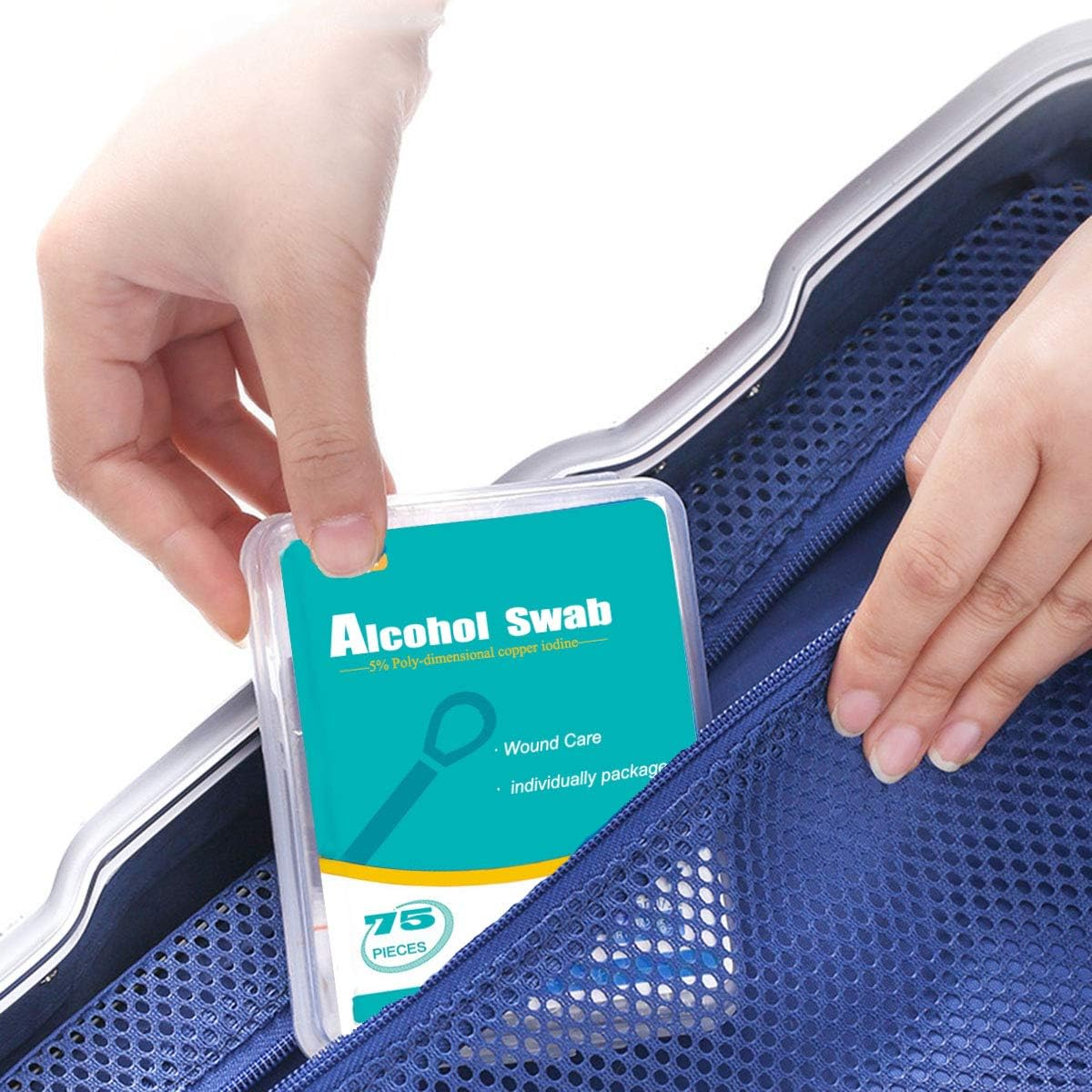 PNANA 150 - Alcohol Swabs Cotton Swabsticks First Aid Kit Individually Wrapped for Rubbing Bruise Sanitizer Trave - I-150 Pcs image number 5