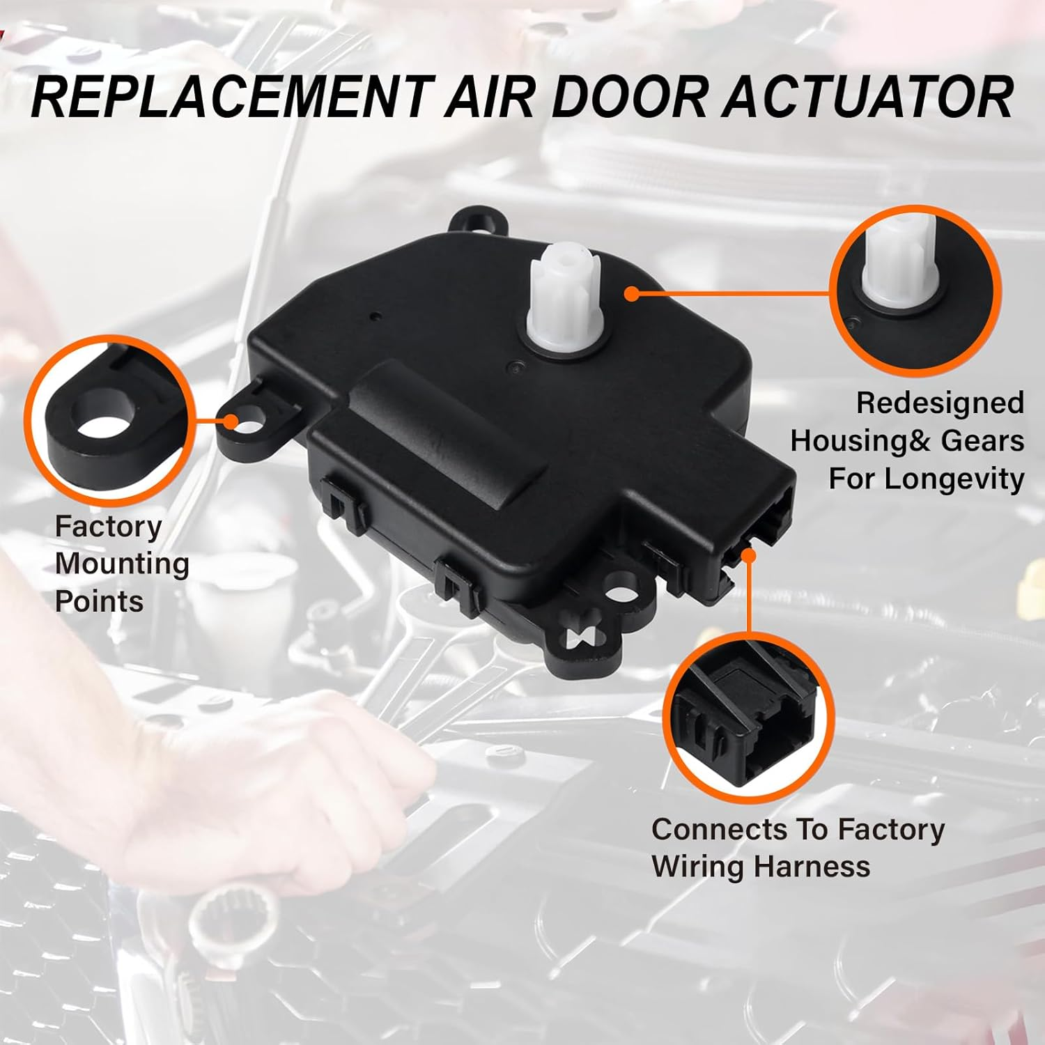 MAEZOE 604-029 HVAC Heater Blend Door Actuator, Compatible with Chrysler 200 Aspen Avenger Sebring, Dodge Caliber/Durango/Journey, Jeep Compass/Patriot/Wrangle, Ram Promaster Models image number 1