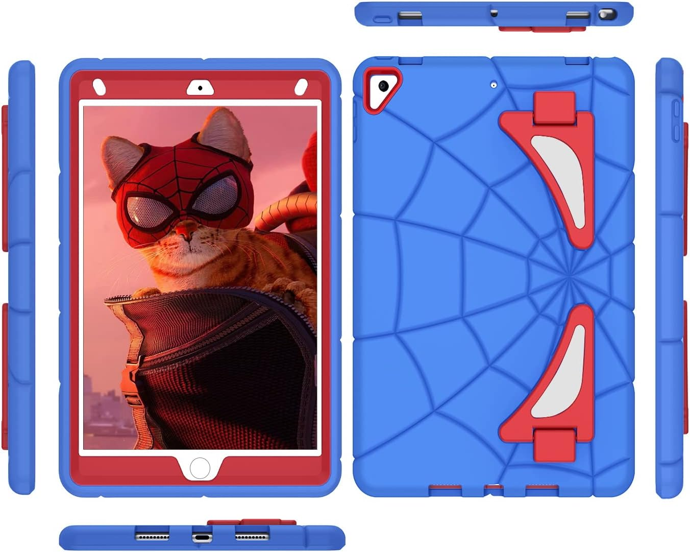 BENTOBEN Ipad 9Th Generation Case, Ipad 8Th Gen Case, Ipad 7Th Gen Case, Ipad 10.2 Inch 2021/2020/2019 Case, 2 in 1 Heavy Duty Rugged Shockproof Ipad 9Th 8Th 7Th Cases for Kids with Stand, Blue/Red image number 3