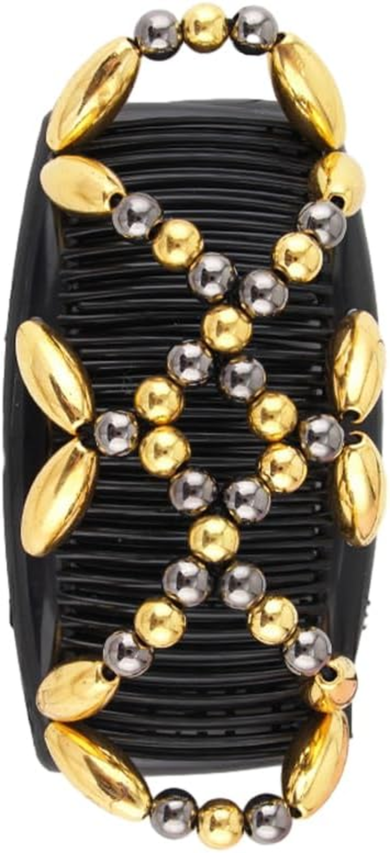 Stretch Combs Magic Hair Clips，Beaded Stretchy Easy Magic Hair Comb Elastic Double Hair Clip Hair Accessories，Perfect French Twist Holder